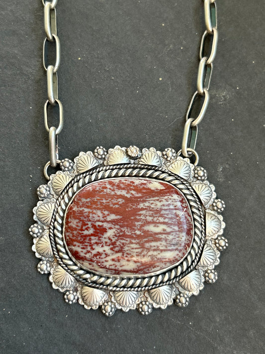 Red Buffalo Bar Necklace