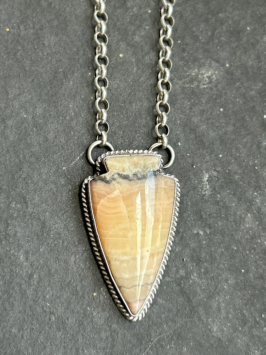 Rhodochrosite Arrowhead Necklace
