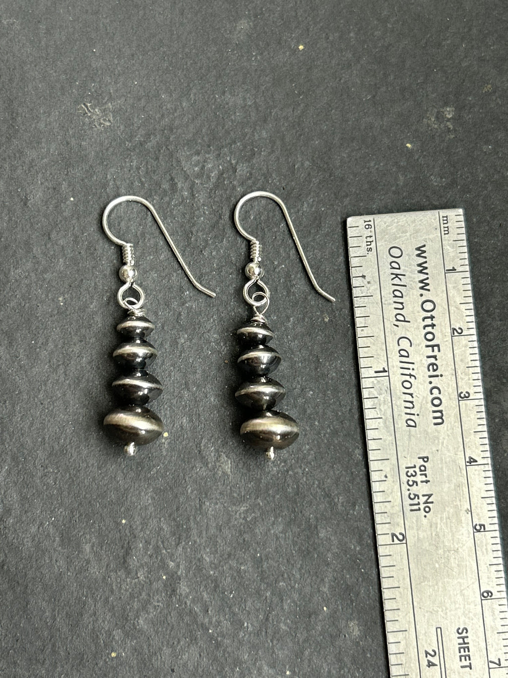 Sterling Silver Tapered Saucer Pearl Dangle Earrings