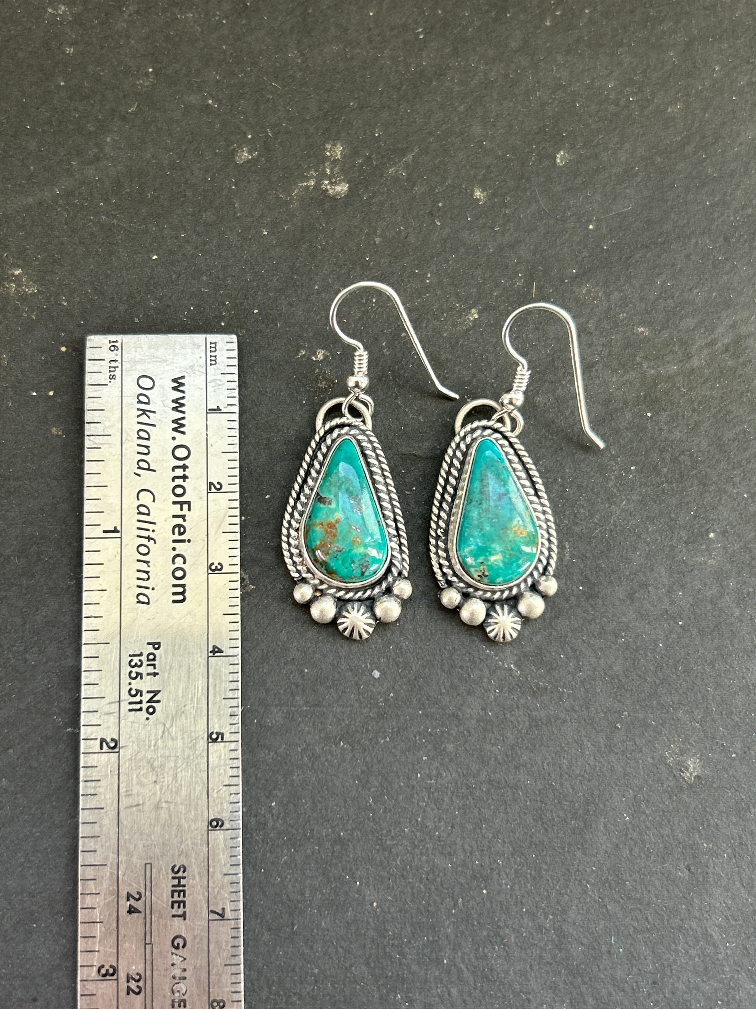 Royston Turquoise Dangle Earrings Style #2