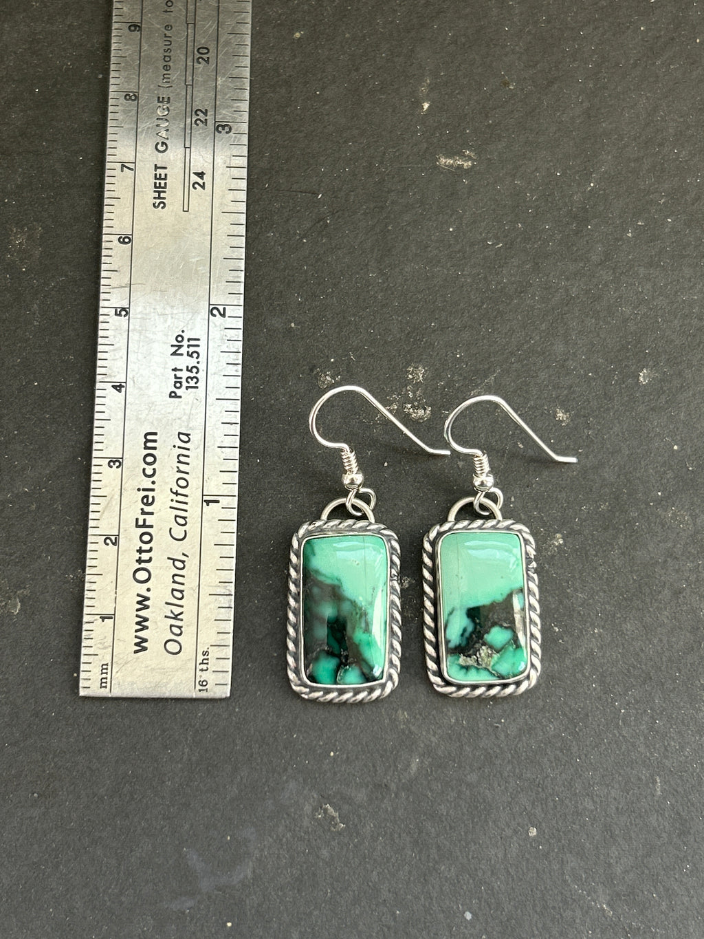 Emerald Rose Dangle Earrings Style #2
