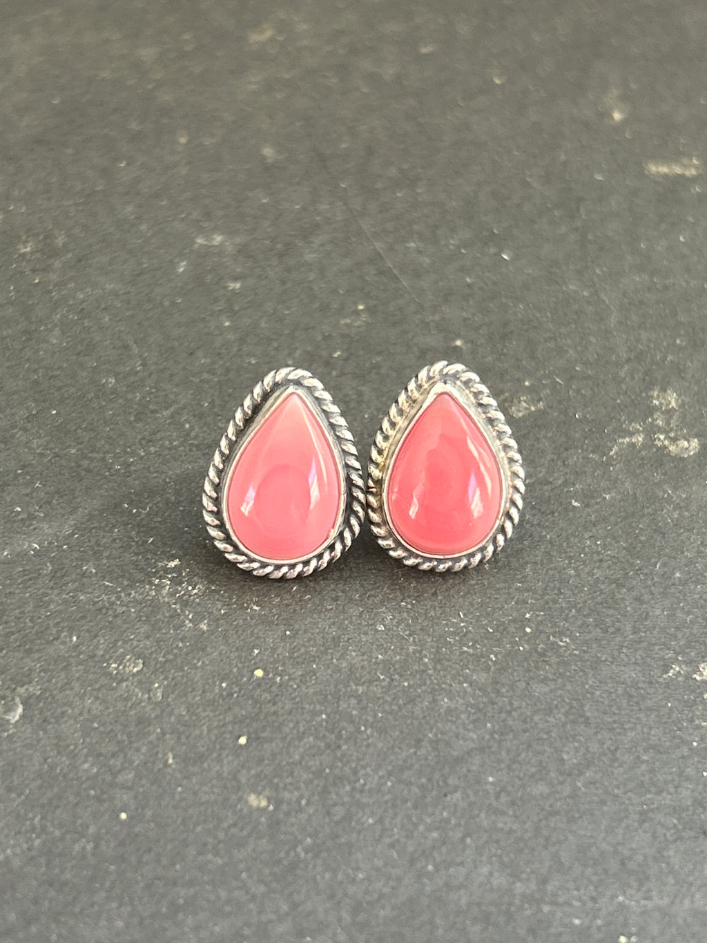 Pink Conch Stud Earrings
