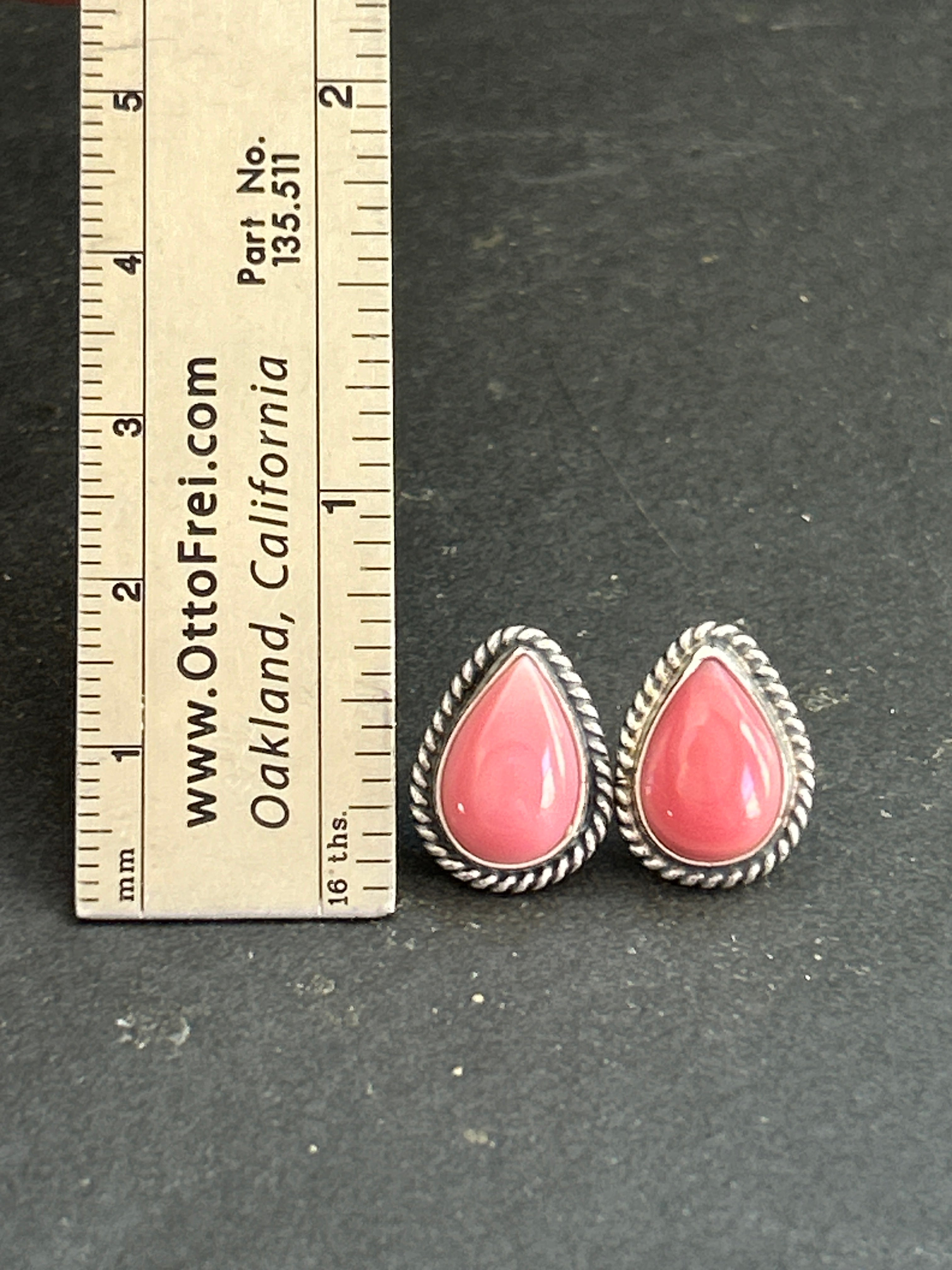 Pink Conch Stud Earrings