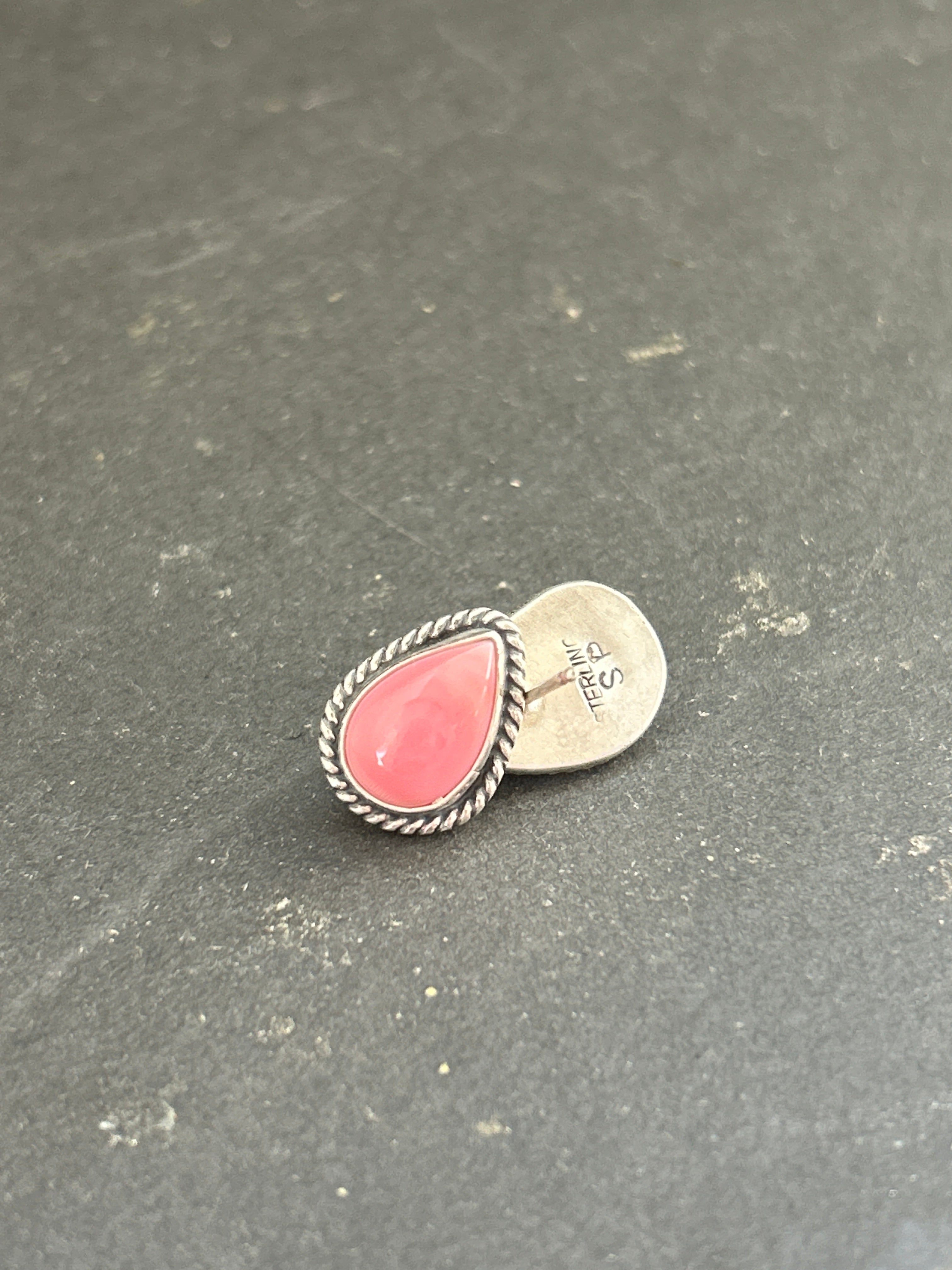 Pink Conch Stud Earrings
