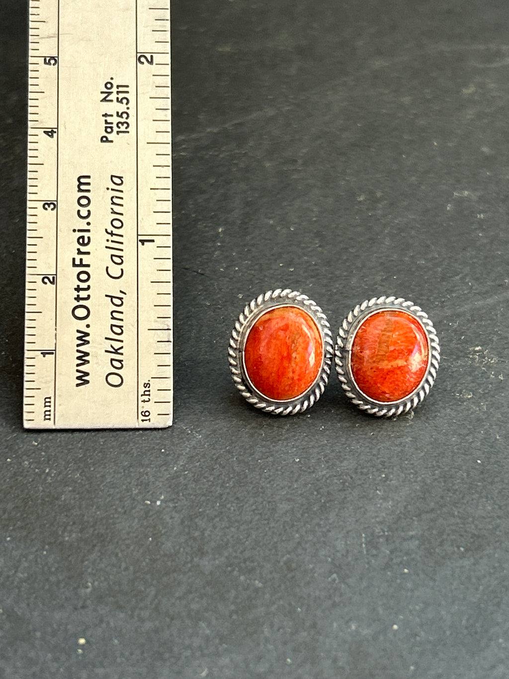 Apple Coral Stud Earrings