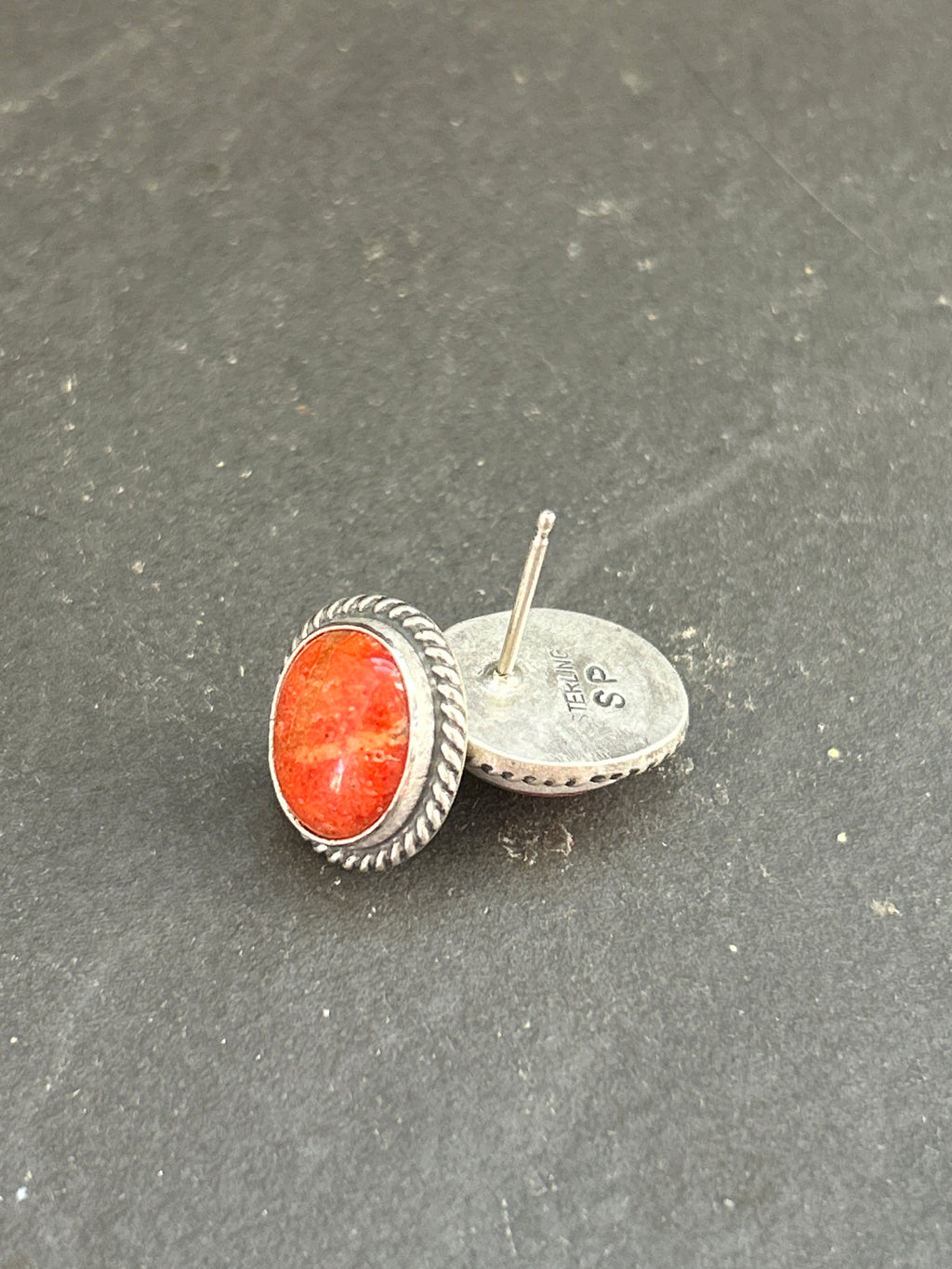 Apple Coral Stud Earrings