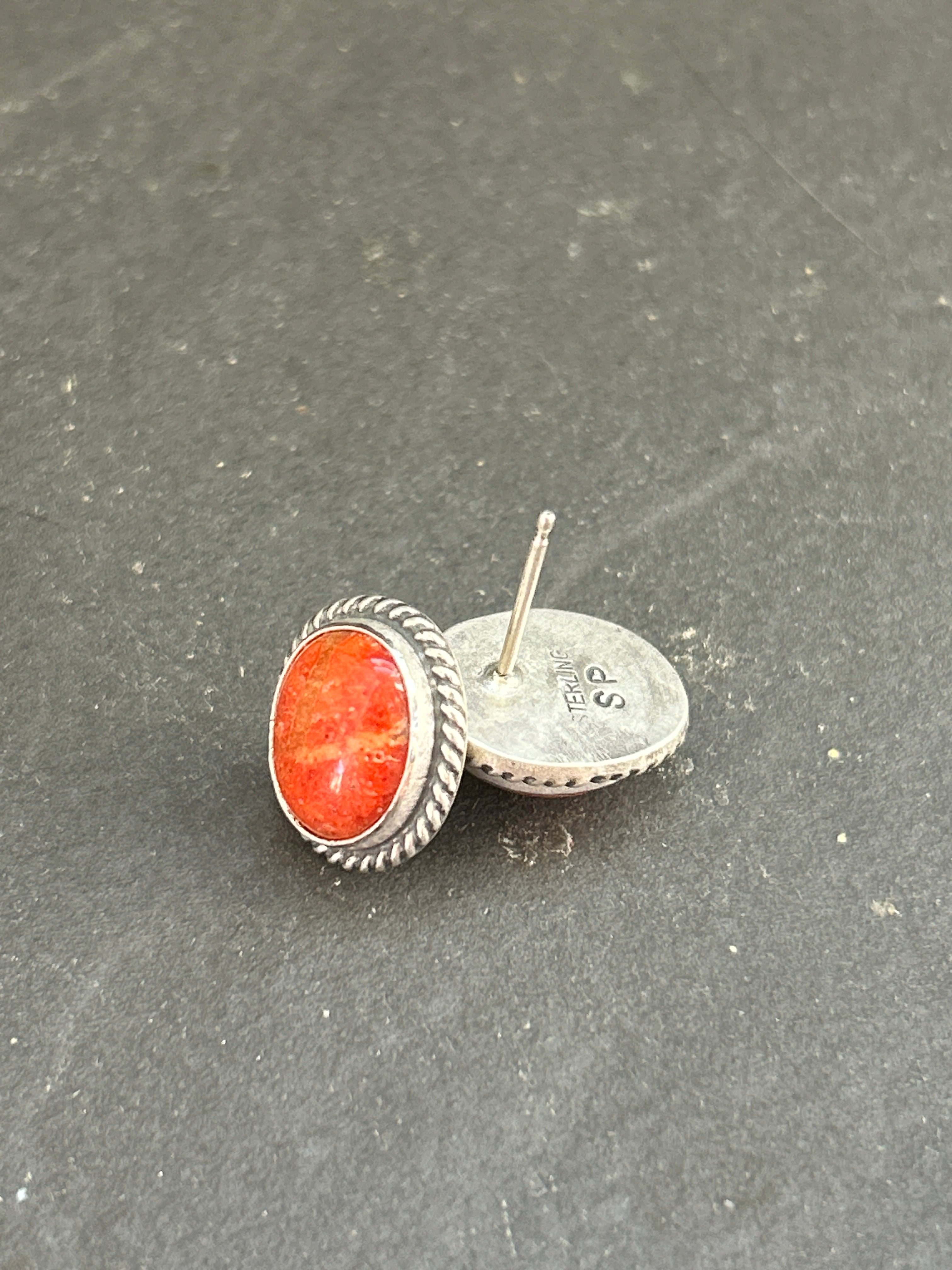 Apple Coral Stud Earrings