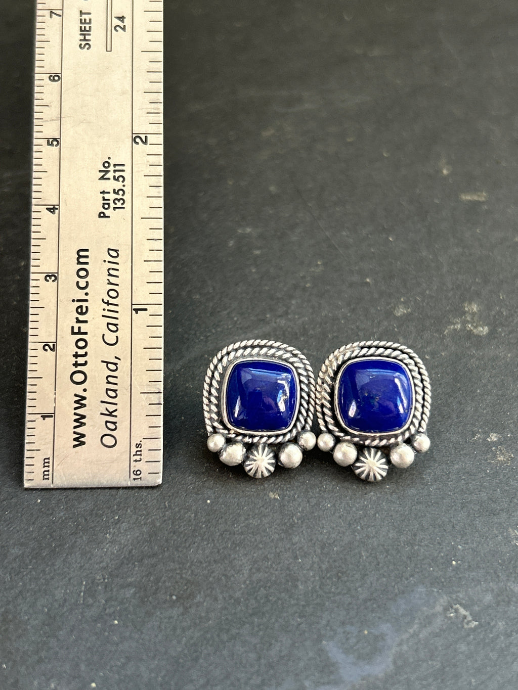 Lapis Lazuli Stud Earrings Style #1