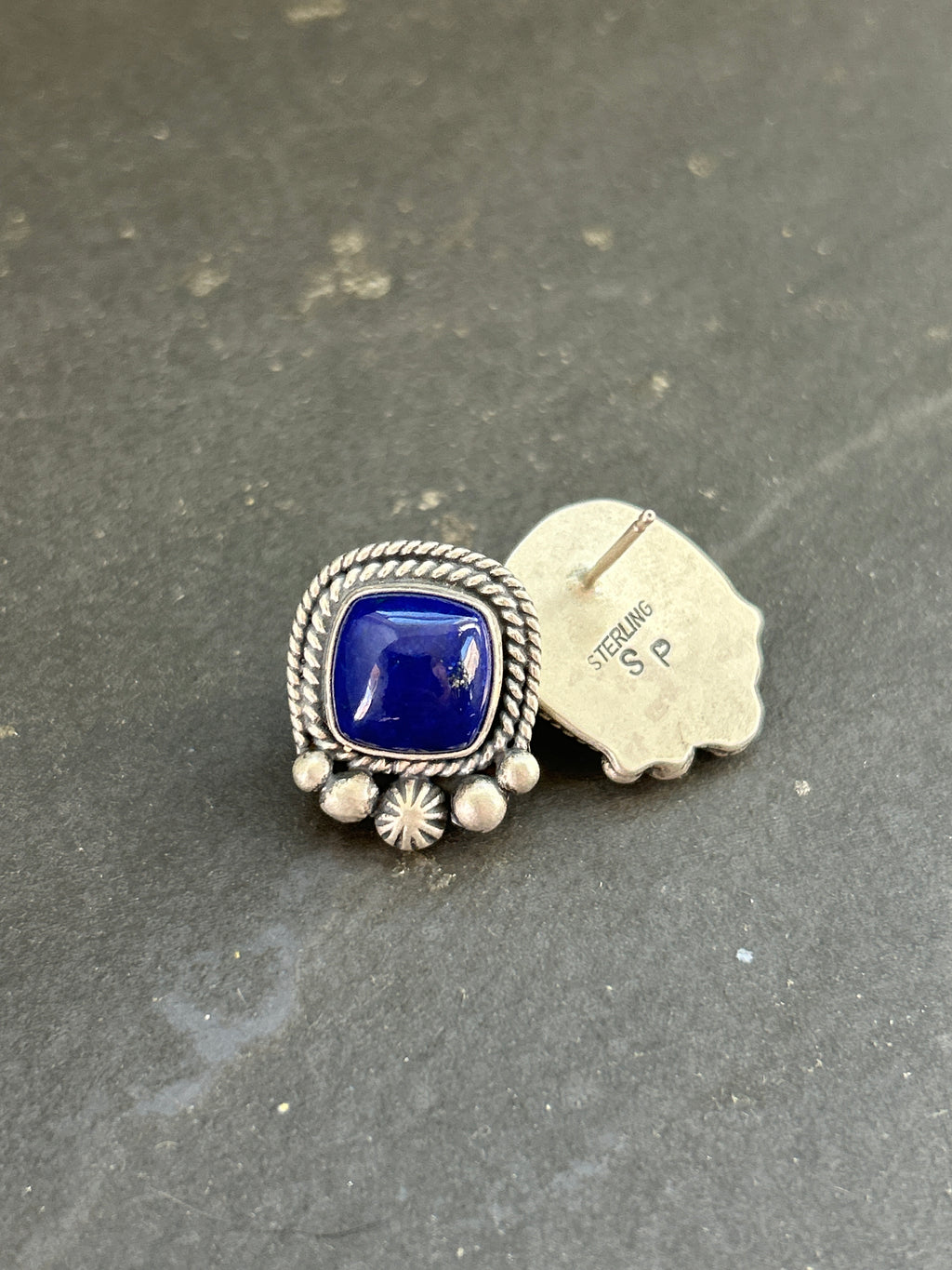 Lapis Lazuli Stud Earrings Style #1