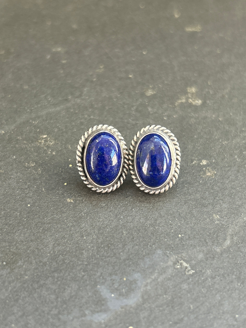 Lapis Lazuli Stud Earrings Style #2