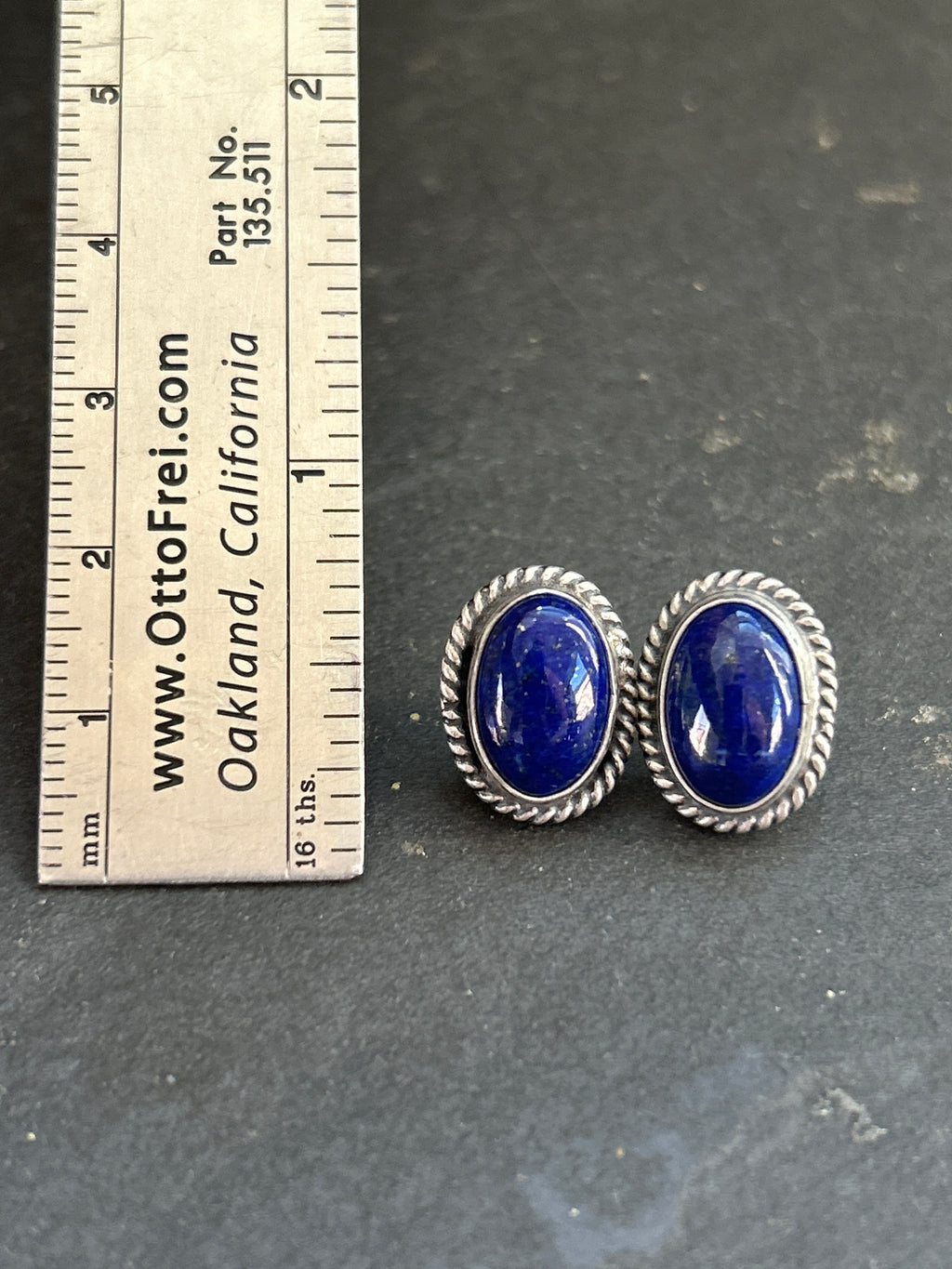 Lapis Lazuli Stud Earrings Style #2
