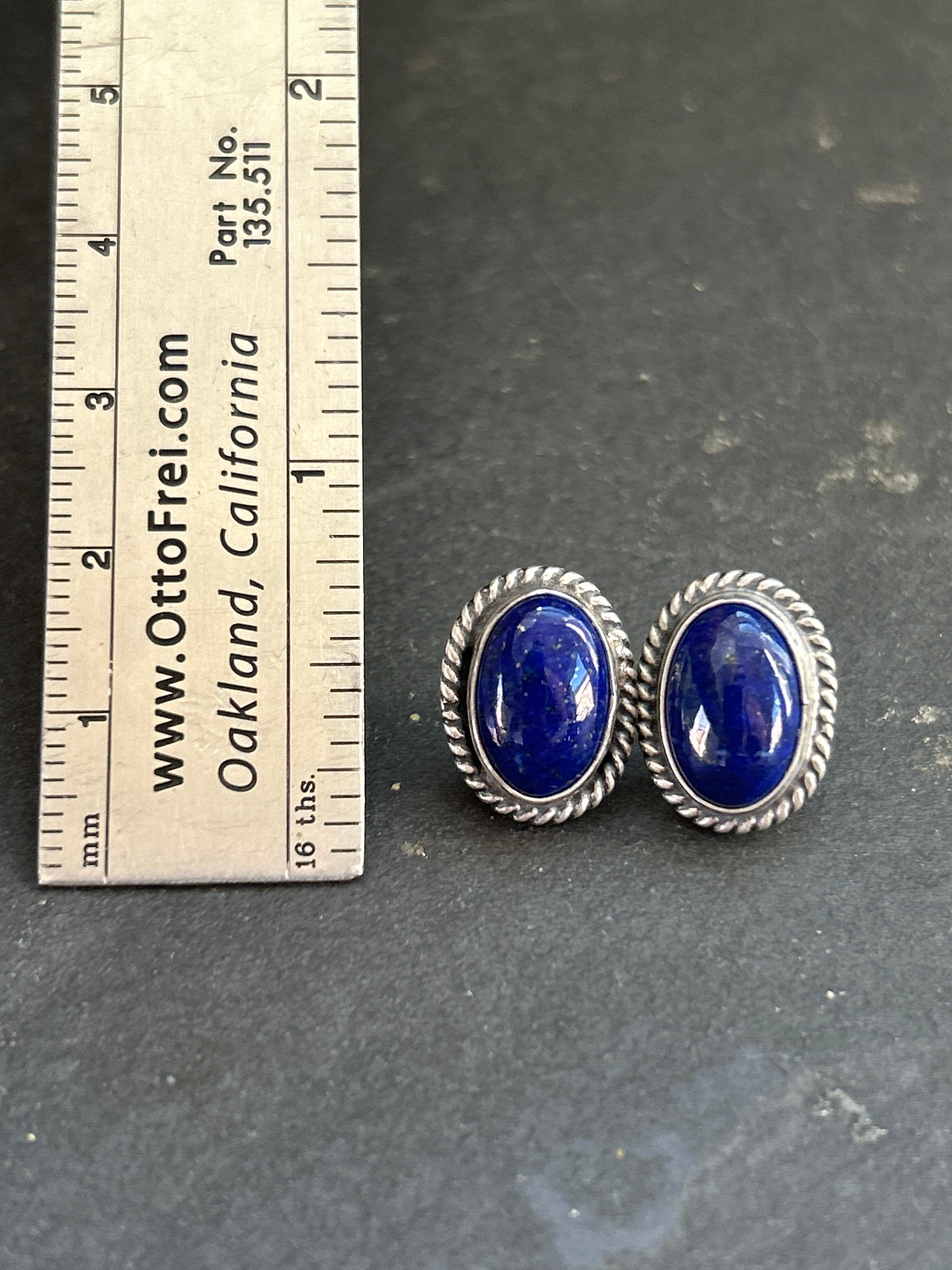 Lapis Lazuli Stud Earrings Style #2