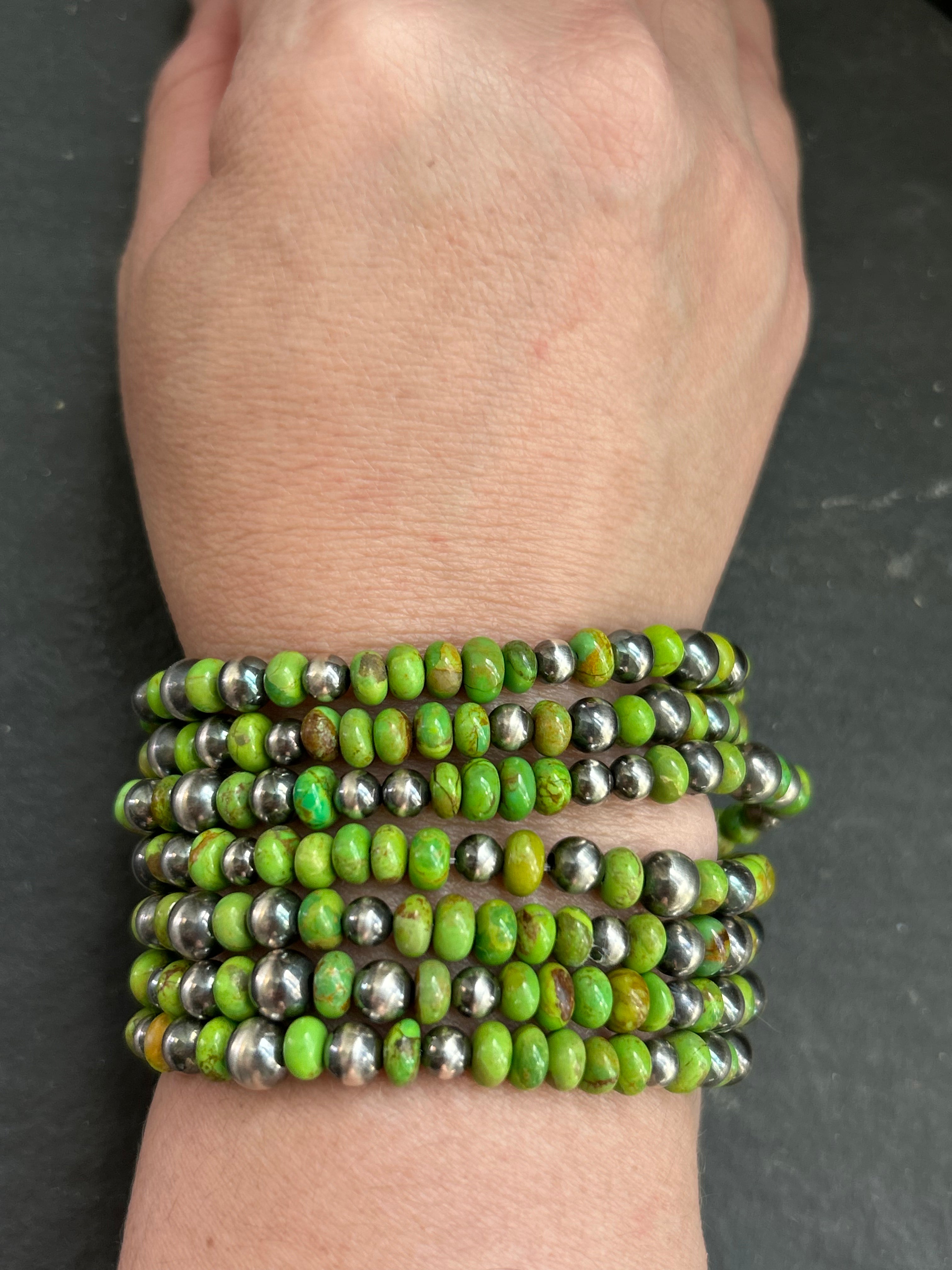 Green Mohave Stretchy Stacker Bracelet