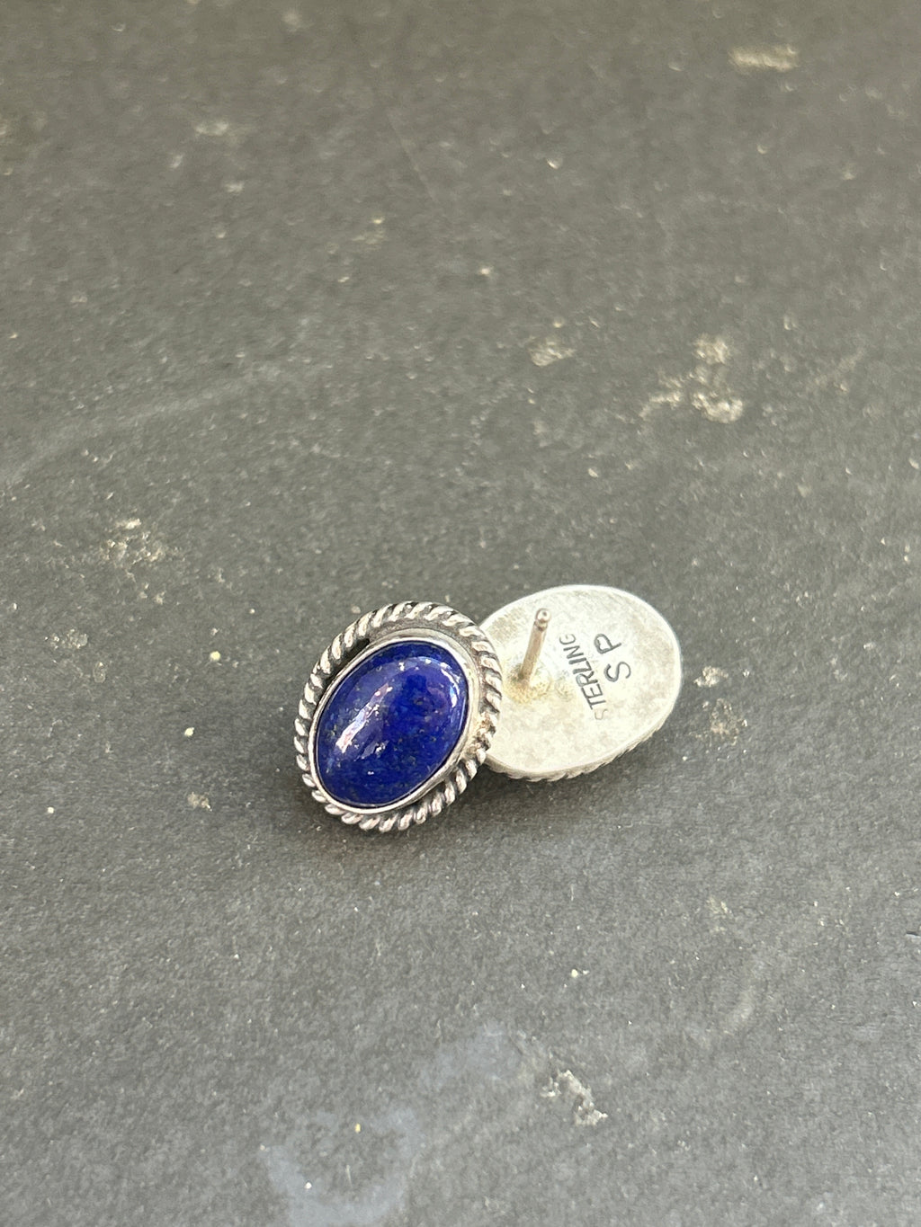 Lapis Lazuli Stud Earrings Style #2