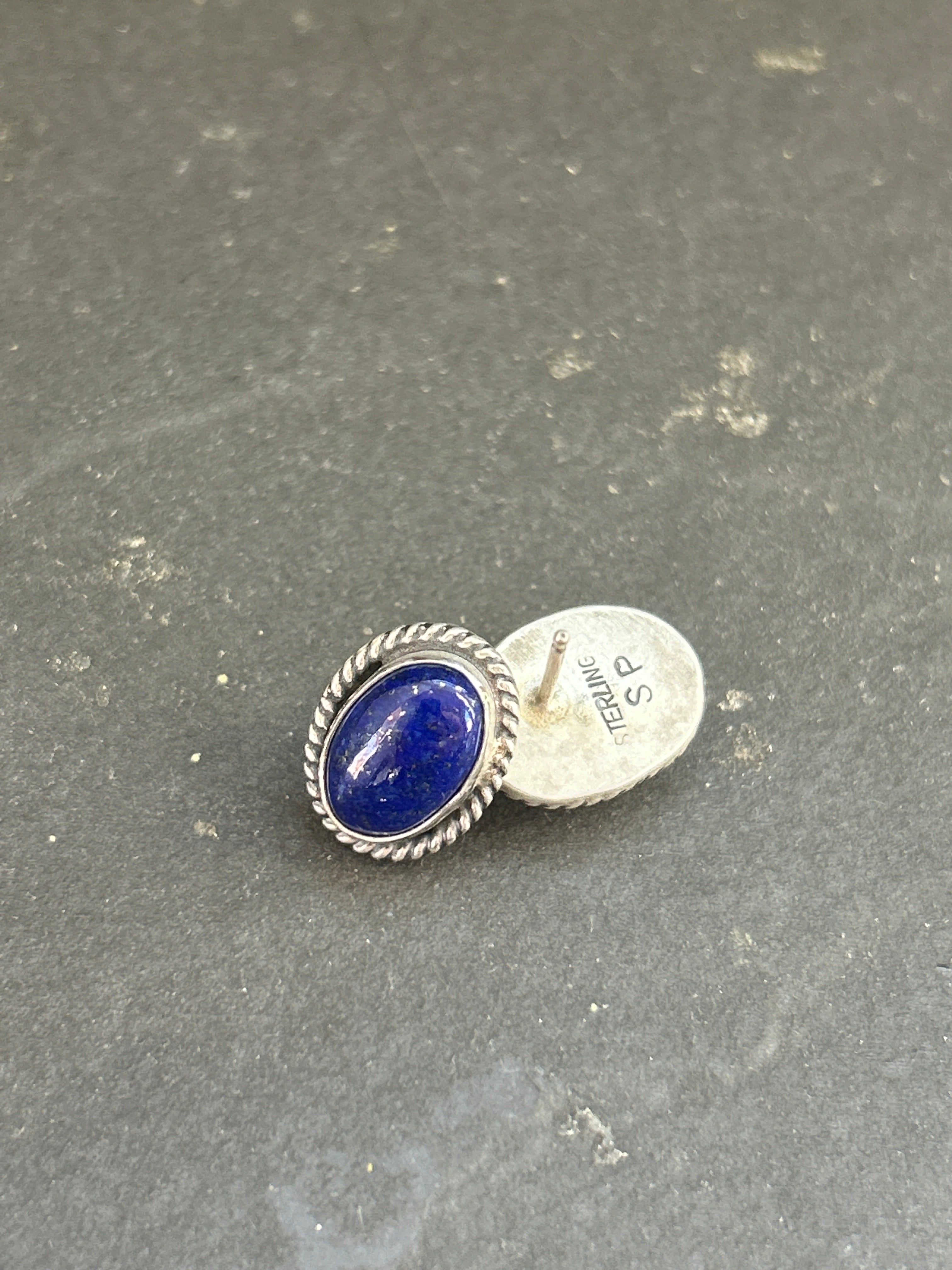 Lapis Lazuli Stud Earrings Style #2