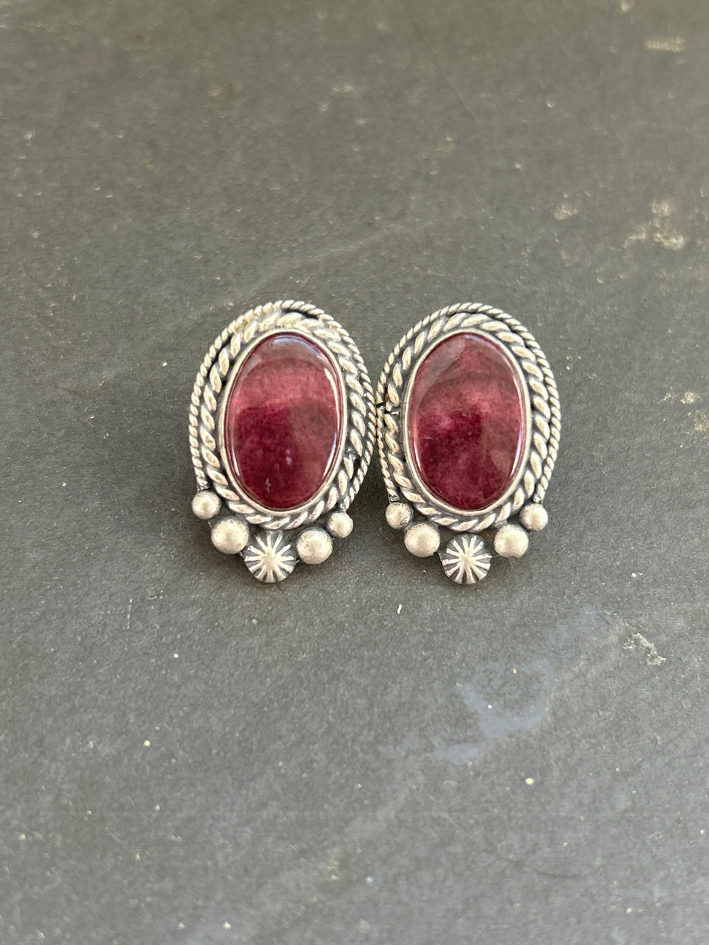 Purple Spiny Stud Earrings