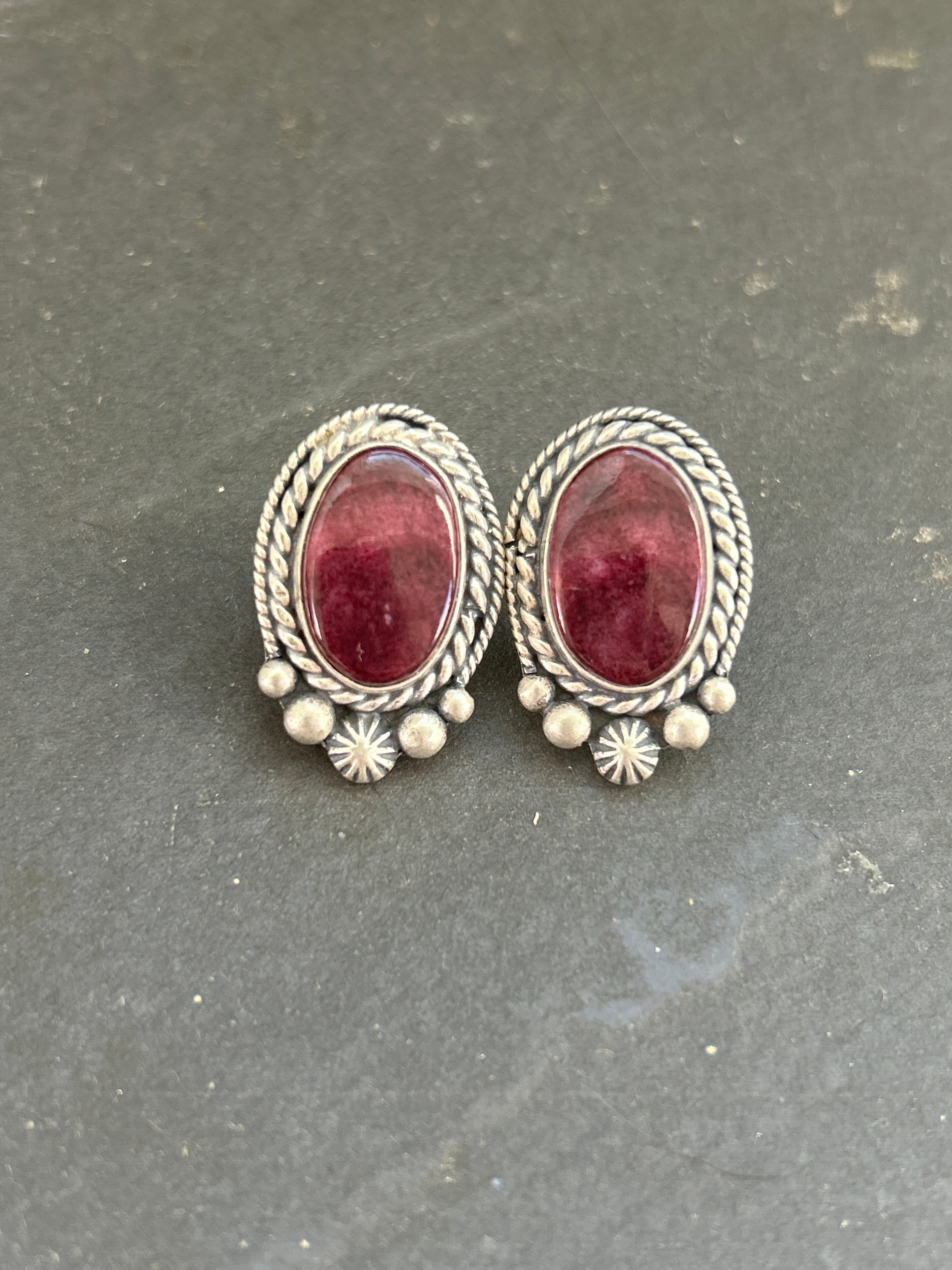 Purple Spiny Stud Earrings