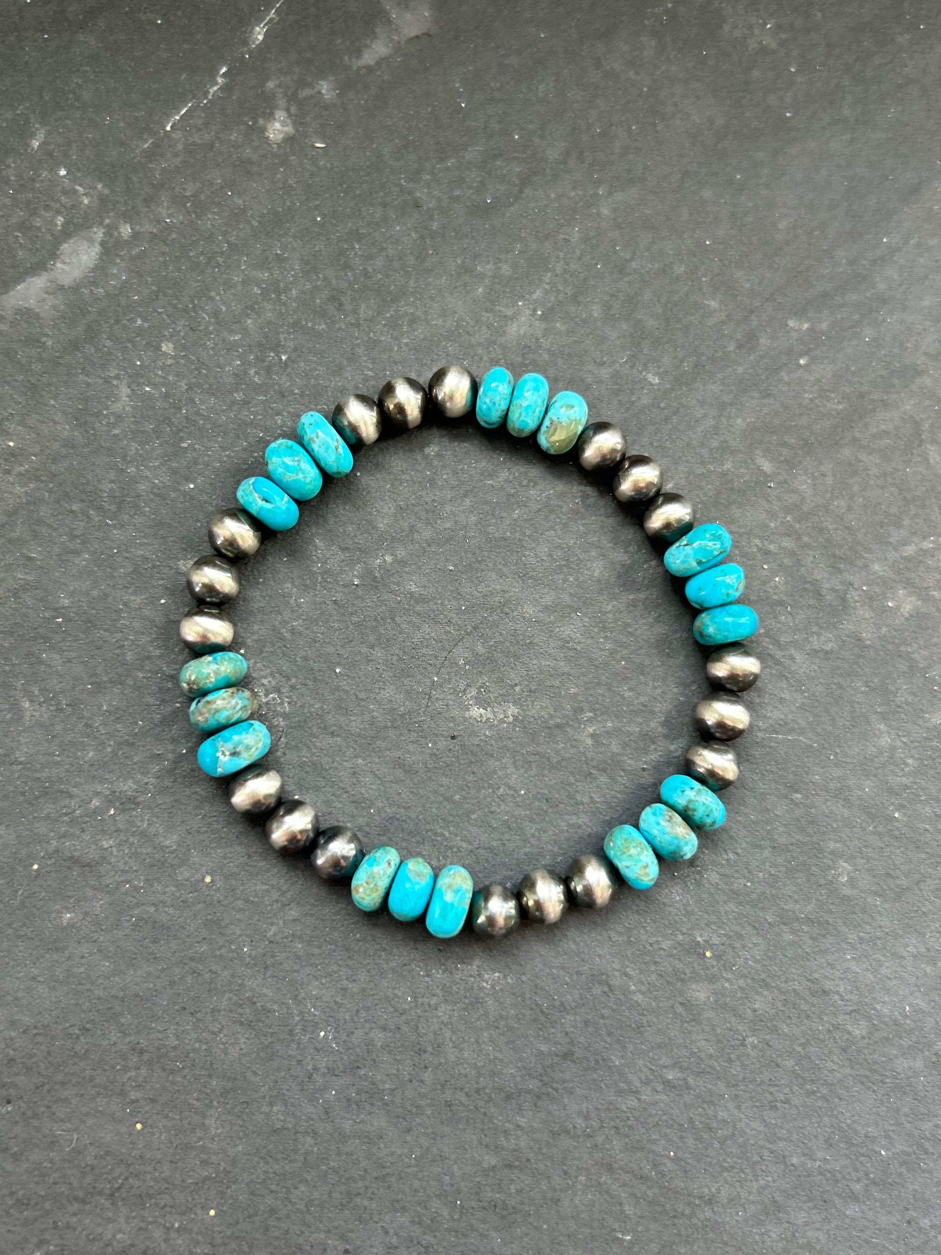 Neon Blue Wrangler Stretchy Stacker Bracelet