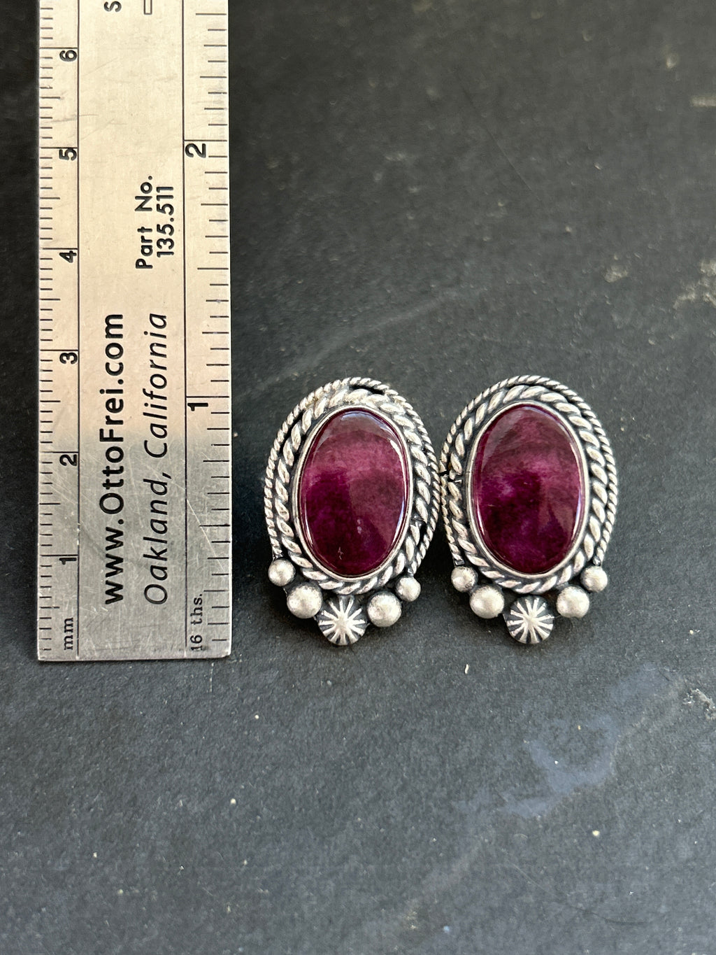 Purple Spiny Stud Earrings