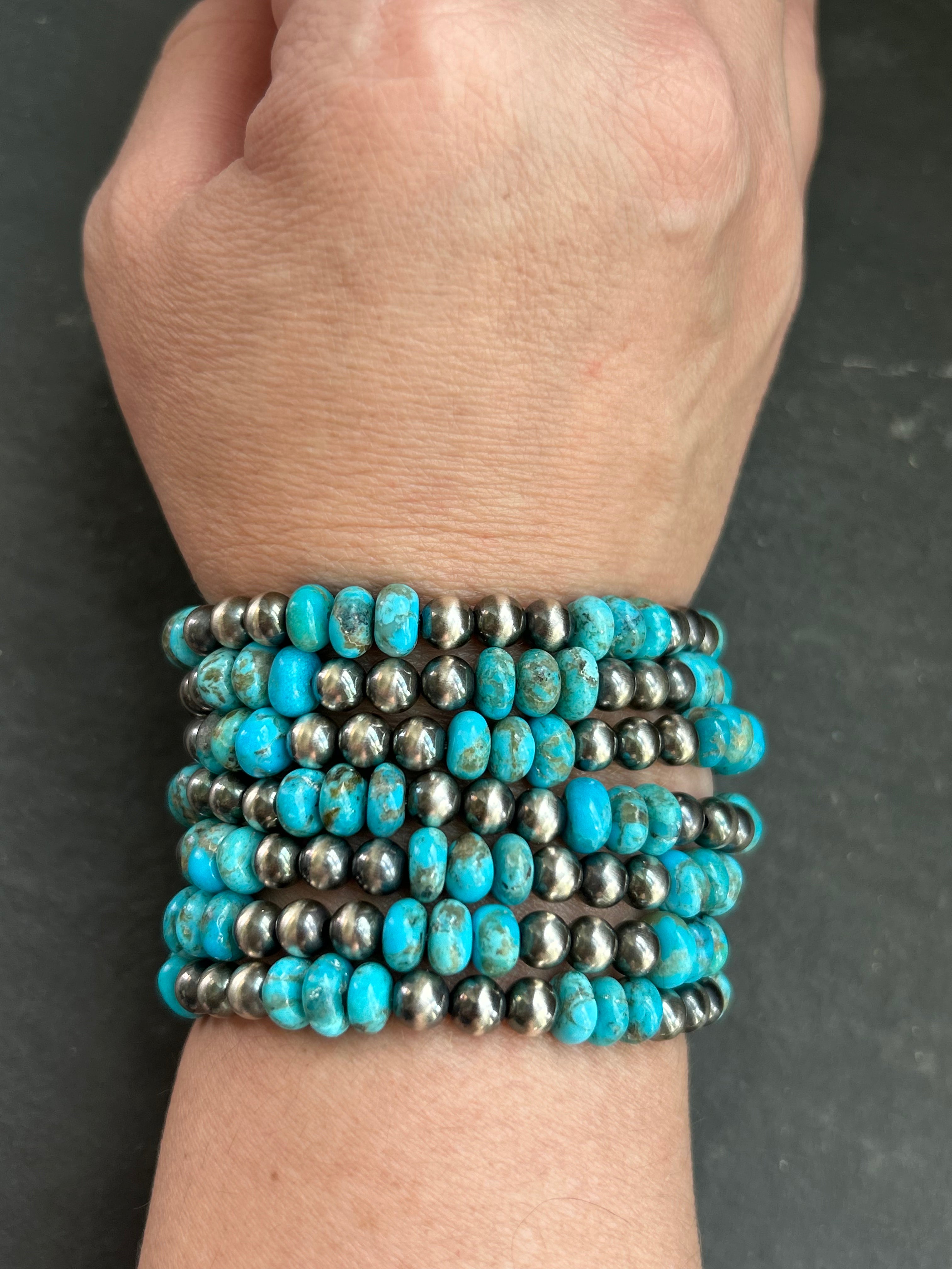 Neon Blue Wrangler Stretchy Stacker Bracelet