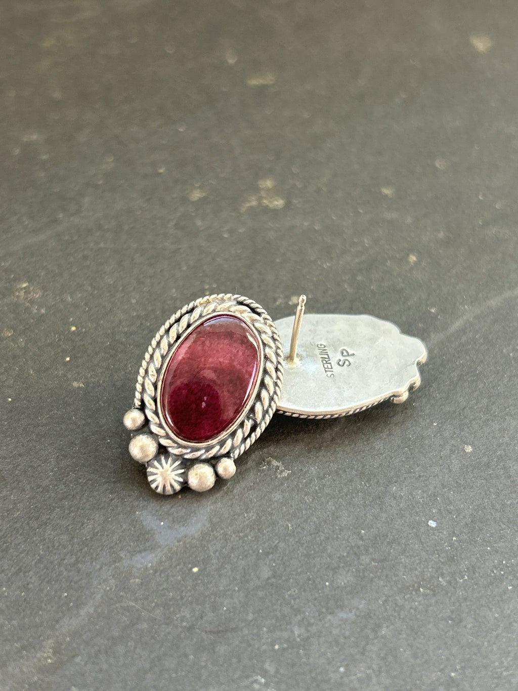Purple Spiny Stud Earrings