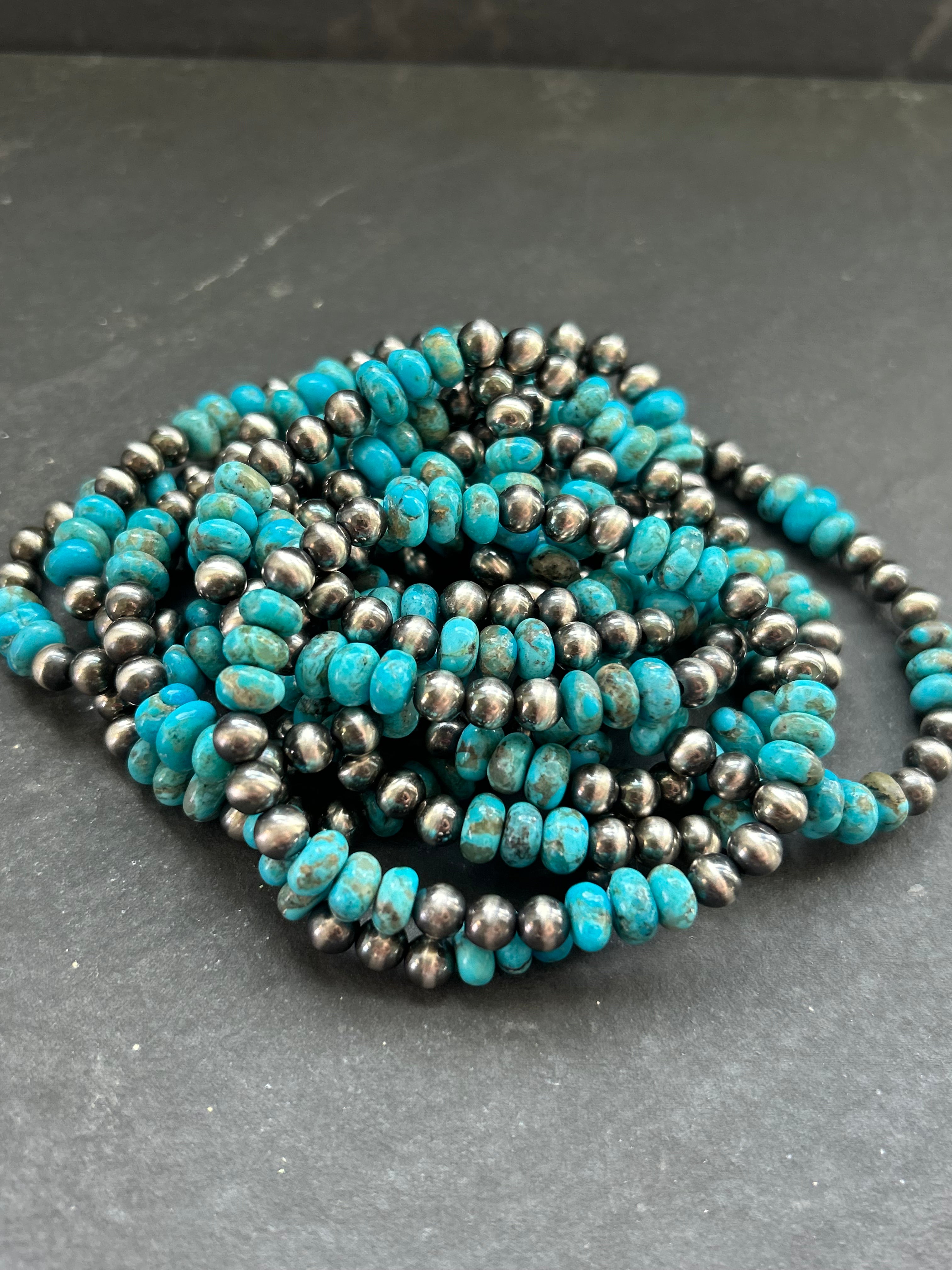 Neon Blue Wrangler Stretchy Stacker Bracelet