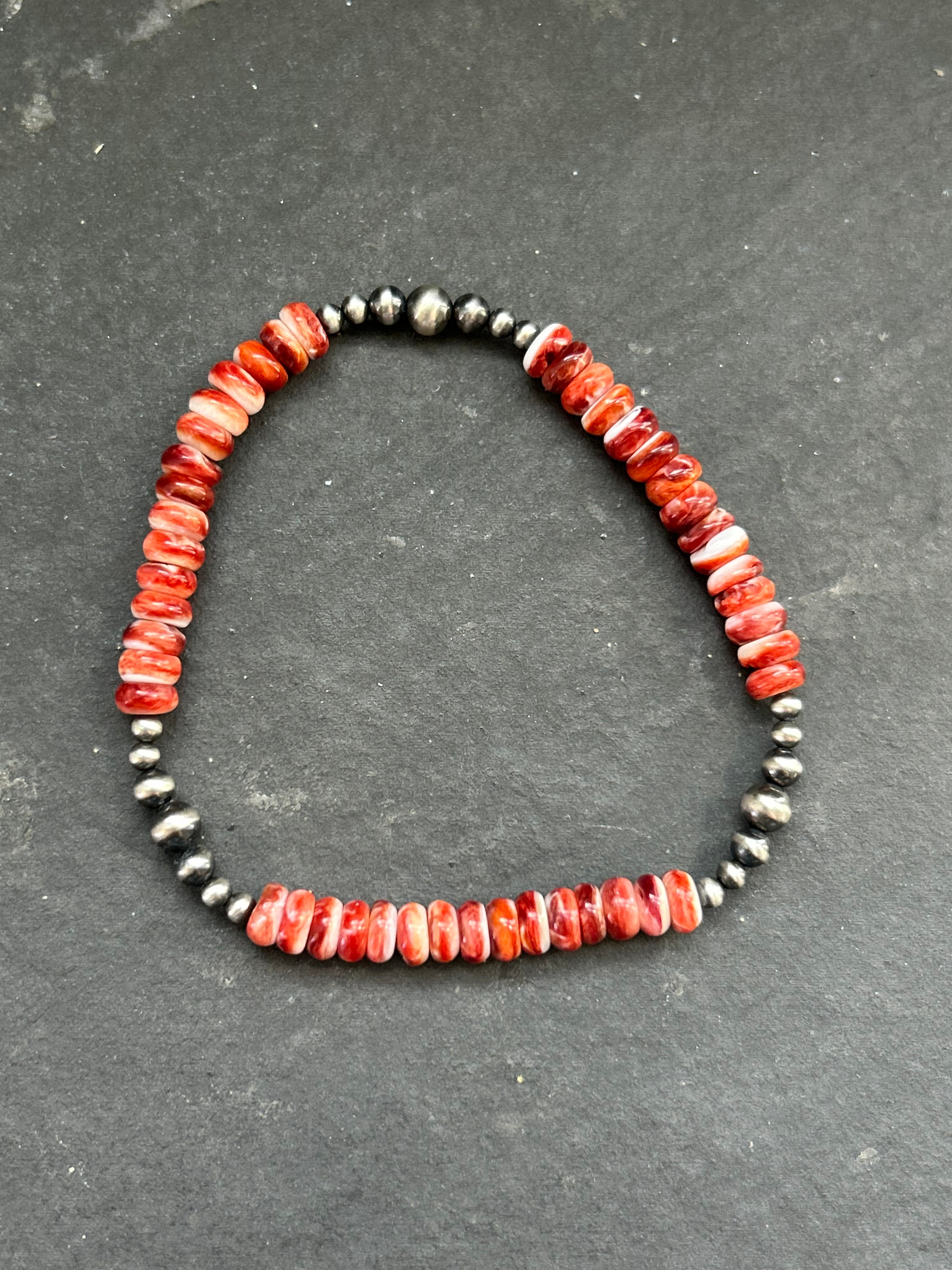 Red Spiny Oyster Stretchy Stacker Bracelet