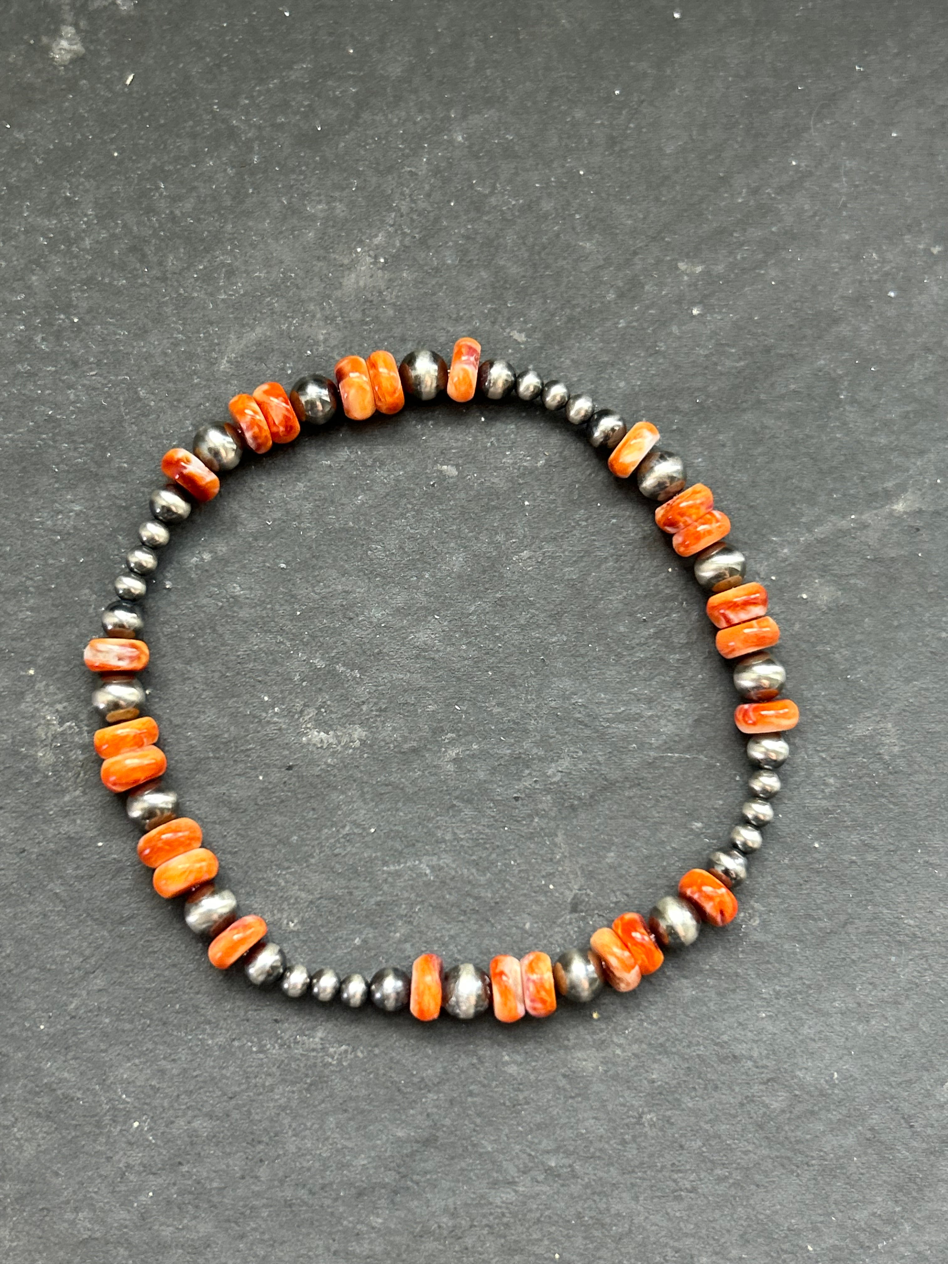 Orange Spiny Oyster Stretchy Stacker Bracelet