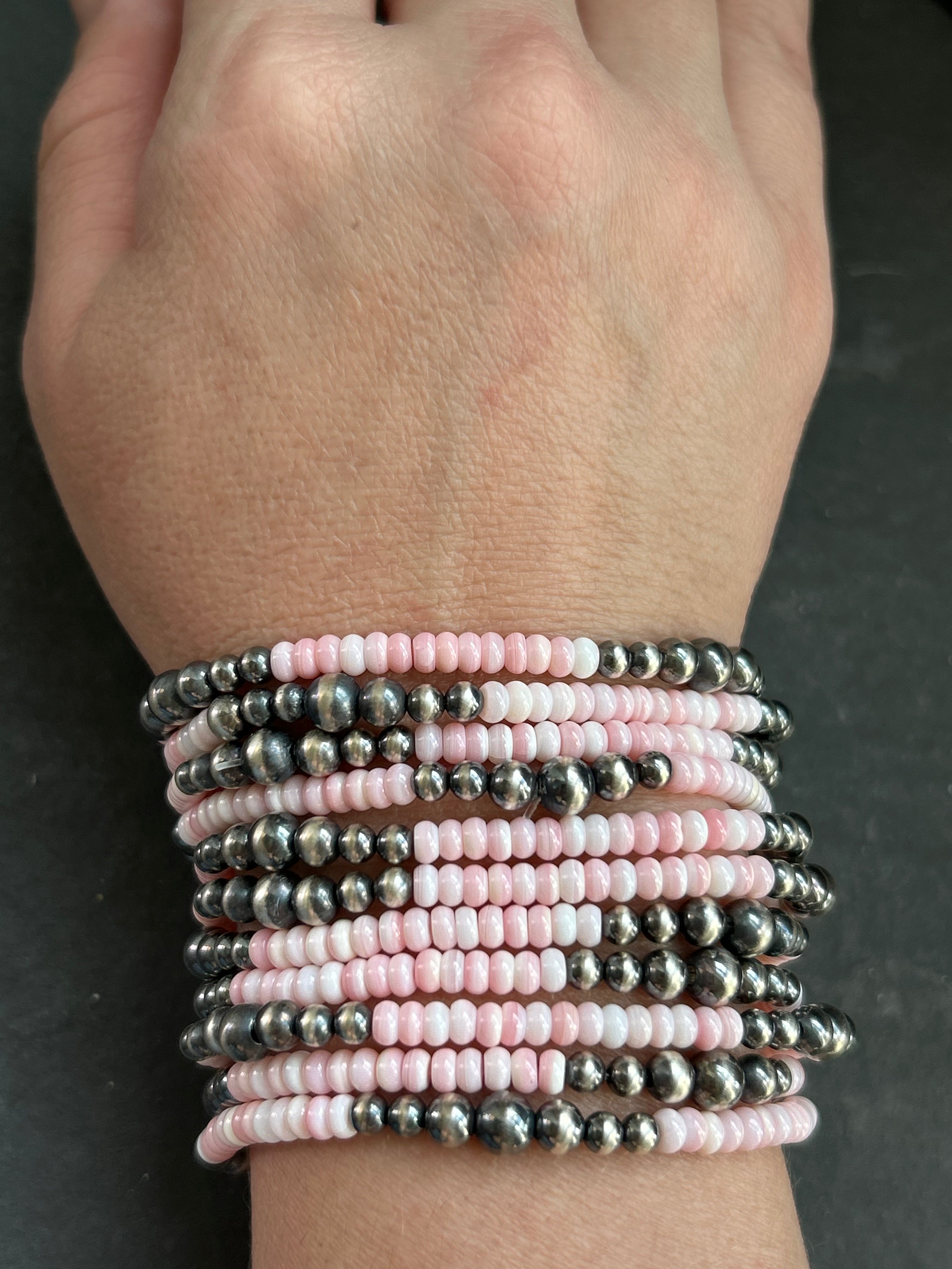 Pink Conch Stretchy Stacker Bracelet