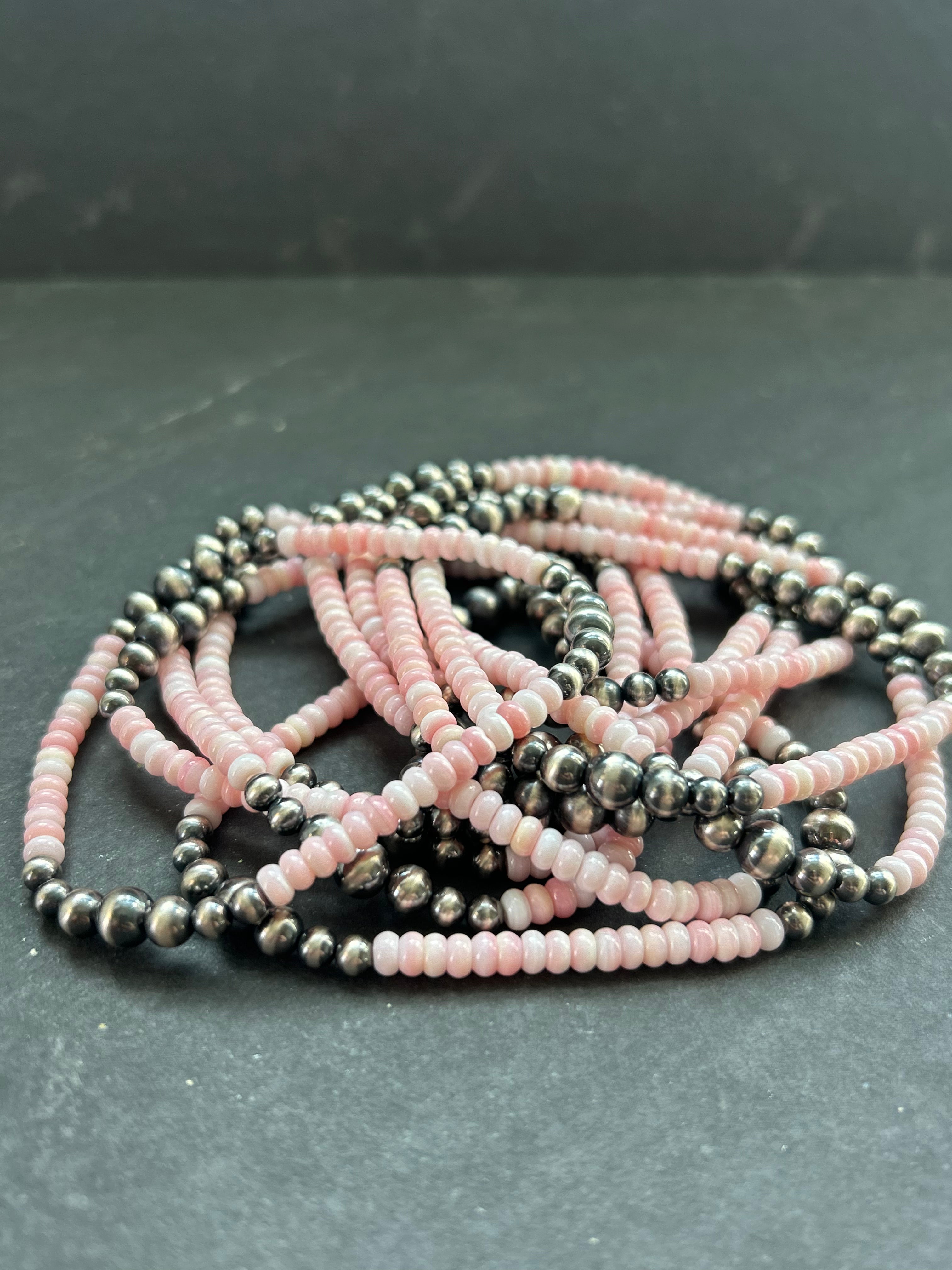 Pink Conch Stretchy Stacker Bracelet