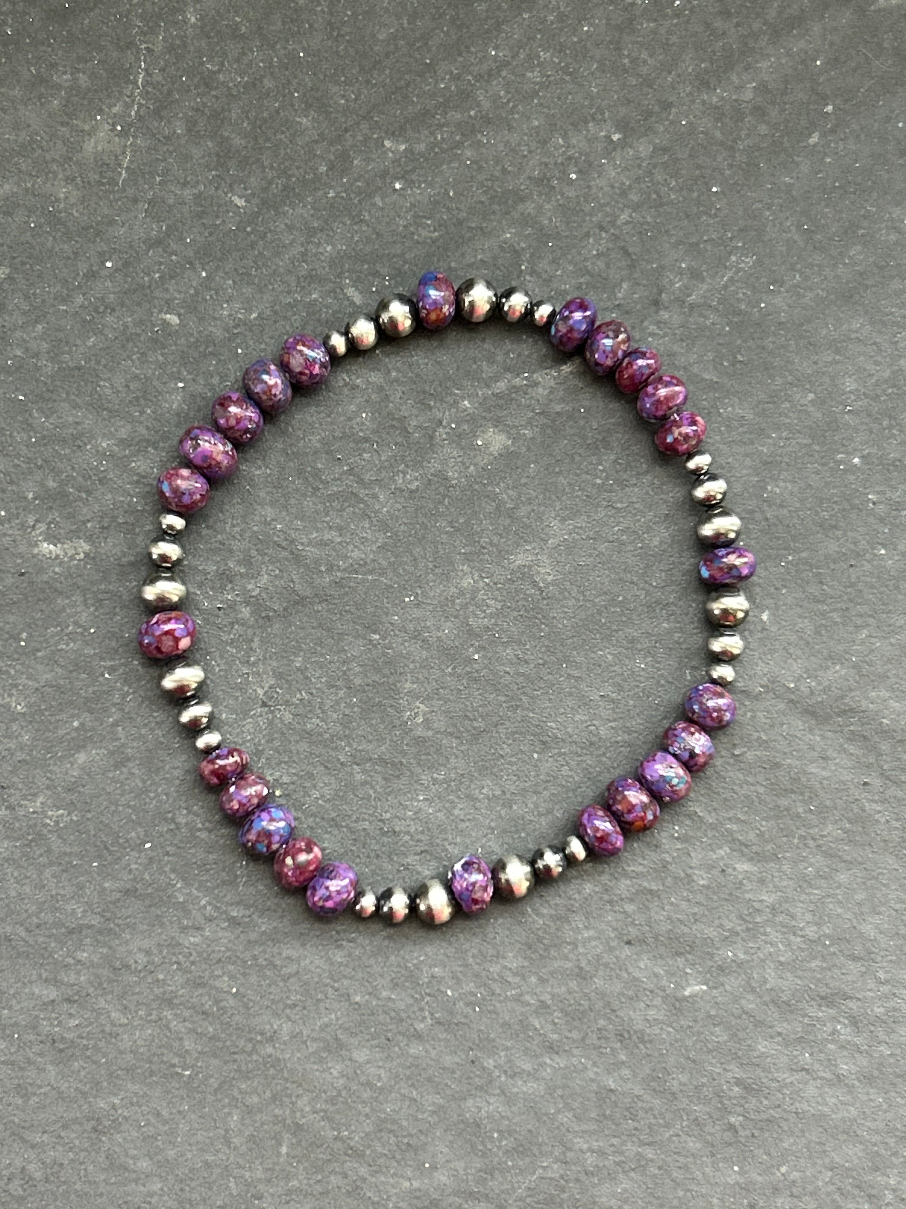 Purple Mohave Stretchy Stacker Bracelet