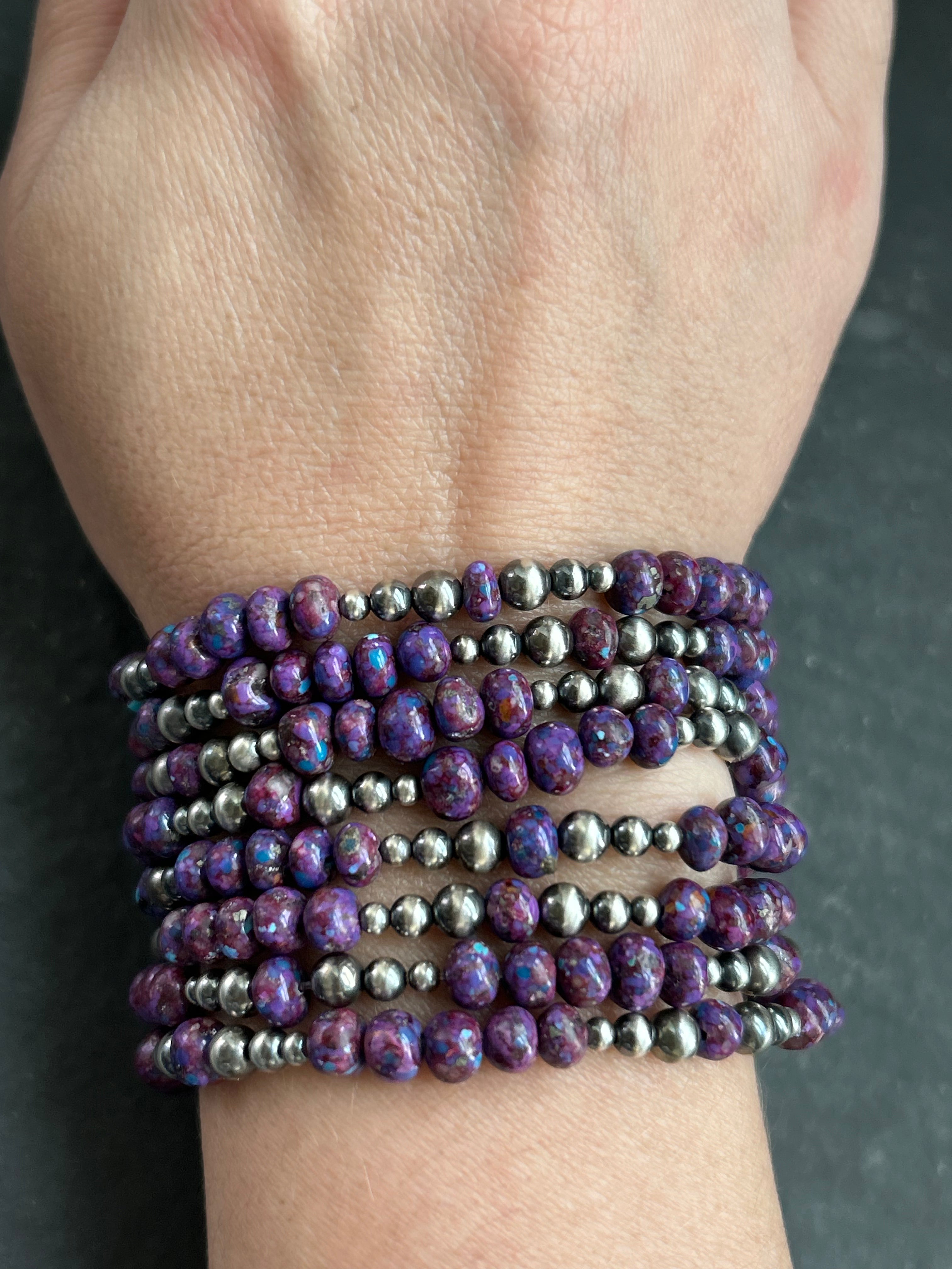 Purple Mohave Stretchy Stacker Bracelet