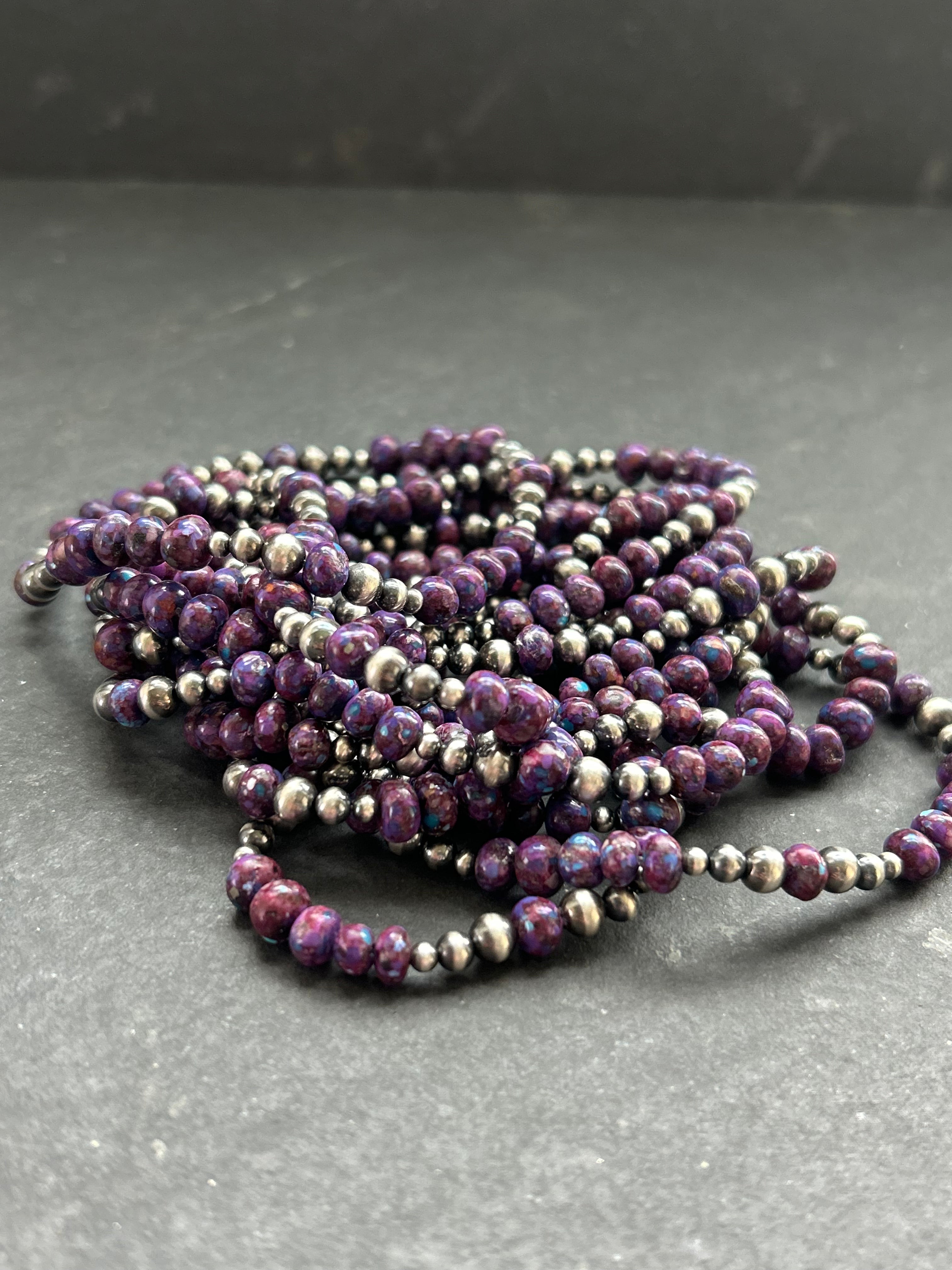 Purple Mohave Stretchy Stacker Bracelet