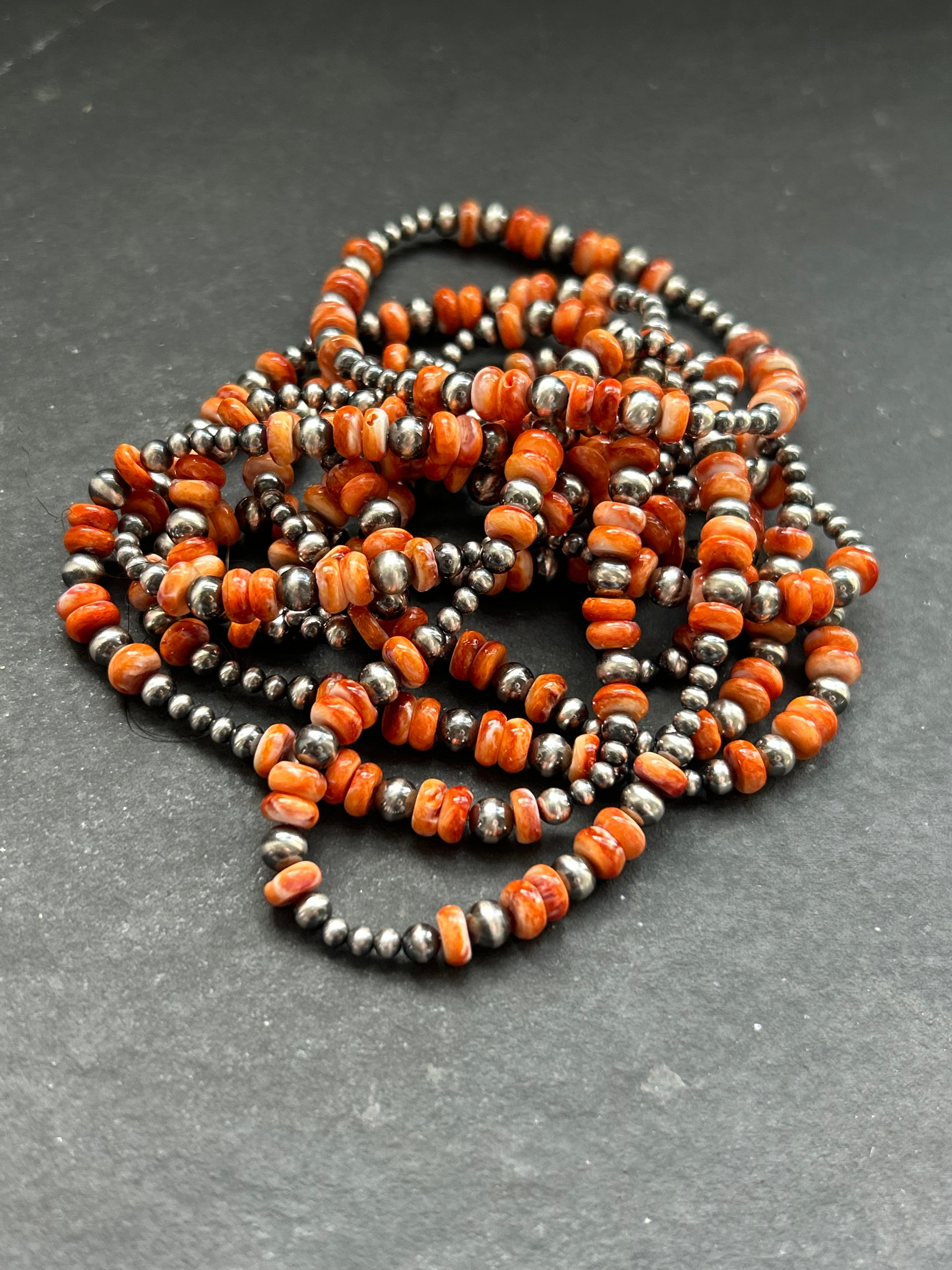 Orange Spiny Oyster Stretchy Stacker Bracelet