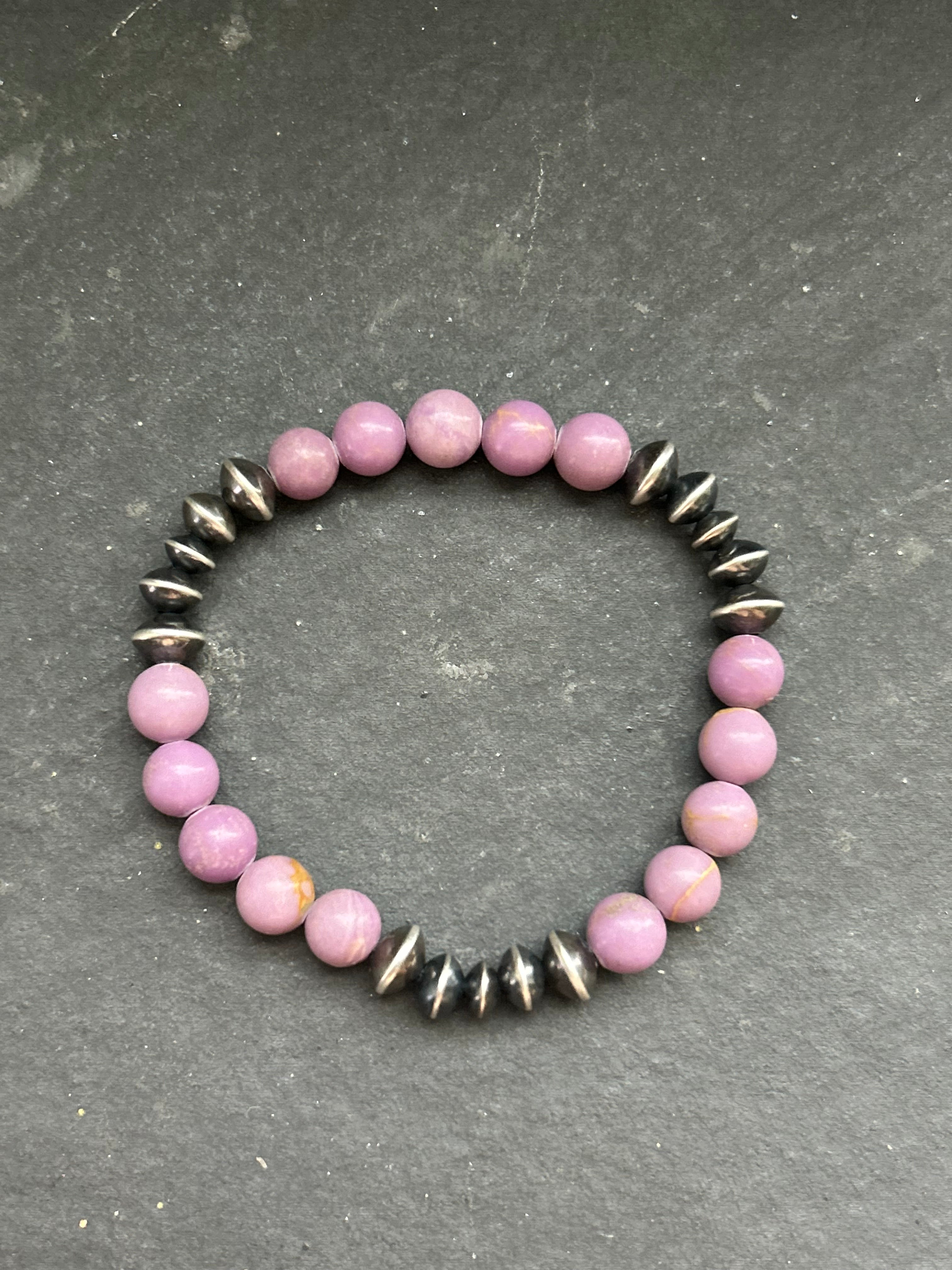 Desert Rose Phosphosiderite Stretchy Stacker Bracelet