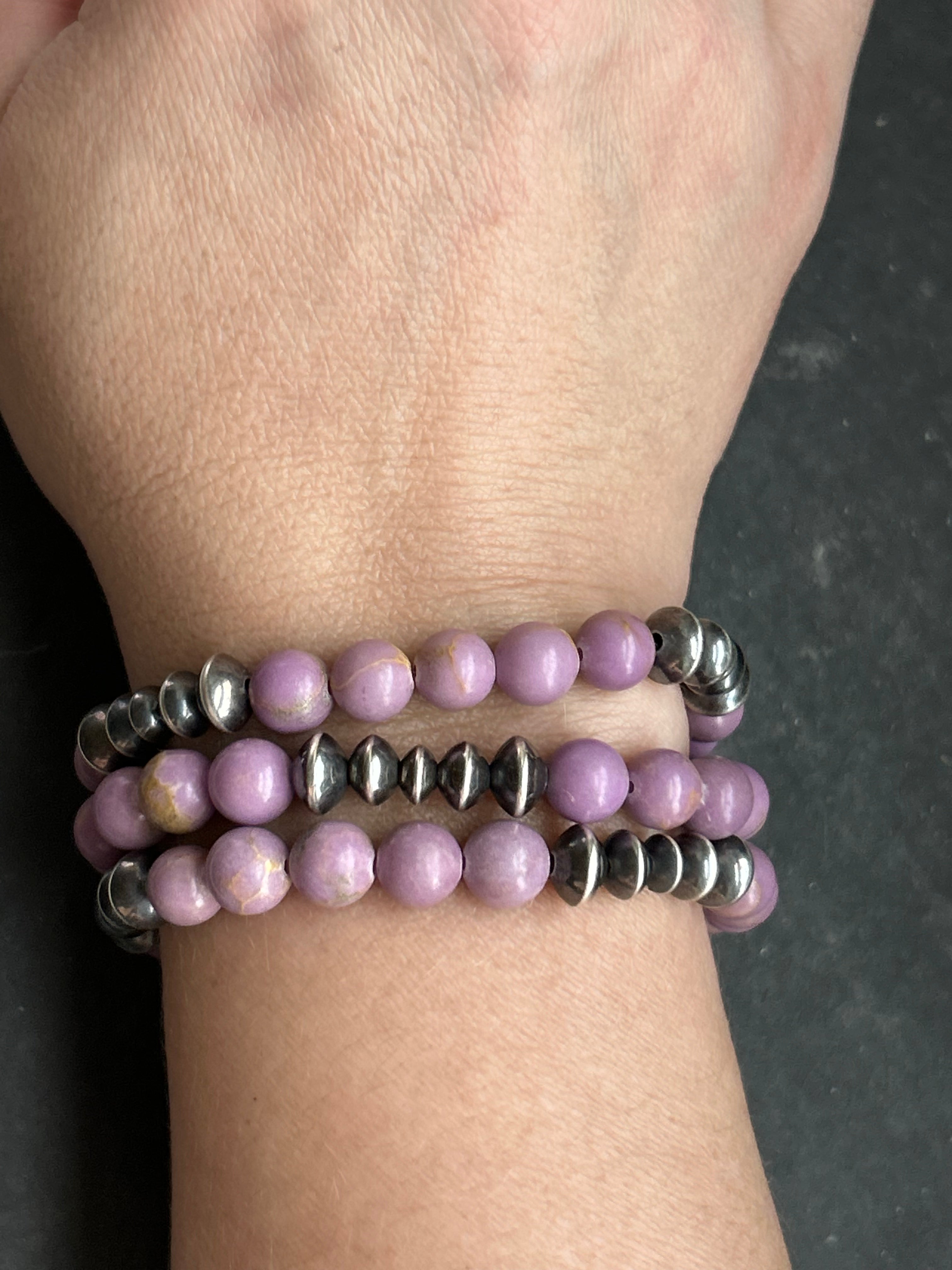 Desert Rose Phosphosiderite Stretchy Stacker Bracelet