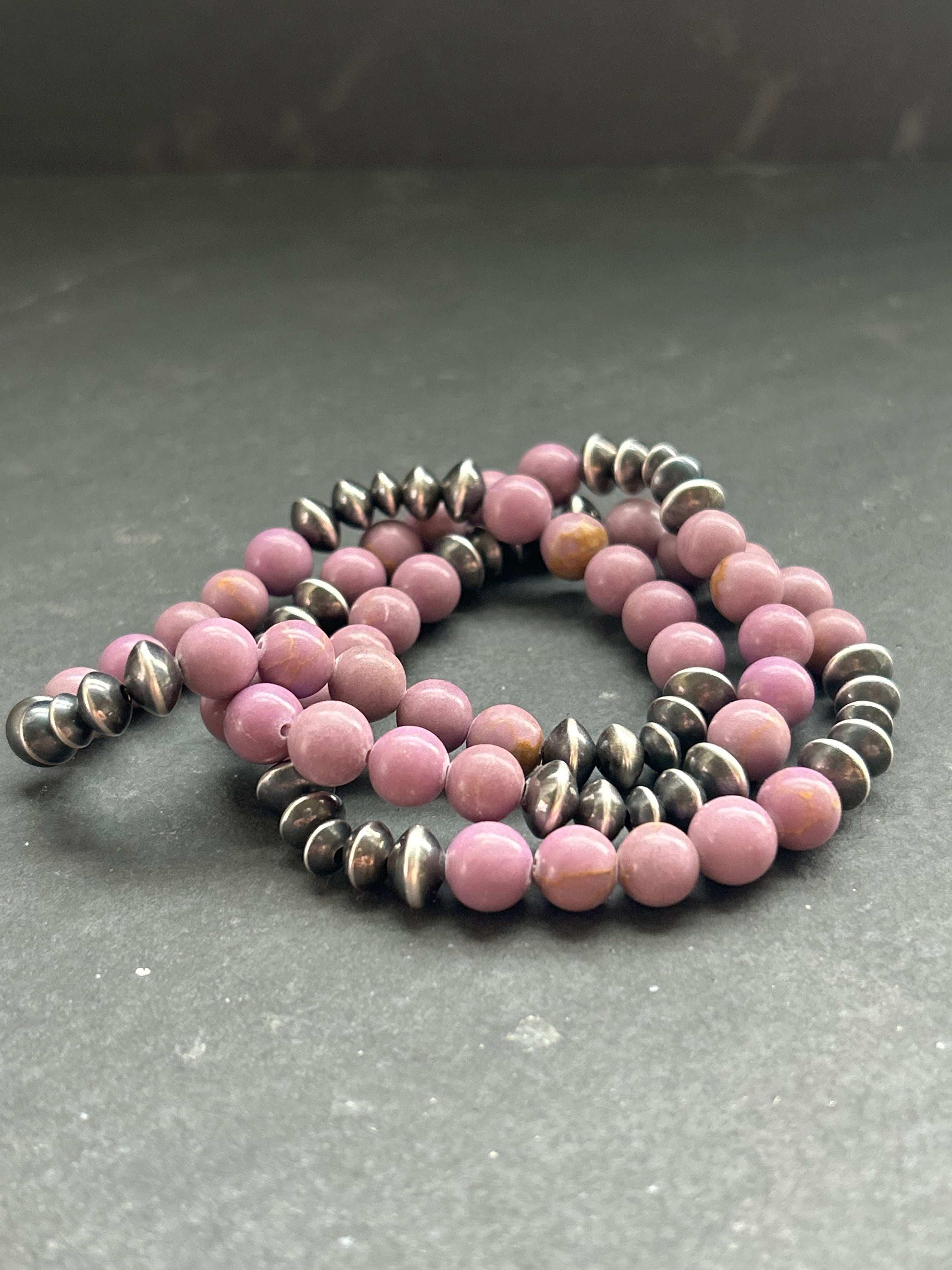 Desert Rose Phosphosiderite Stretchy Stacker Bracelet
