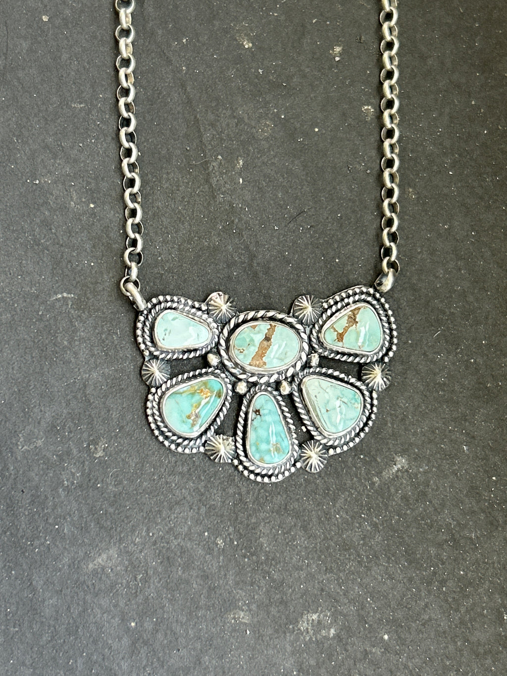Dry Creek Turquoise Half Cluster Necklace