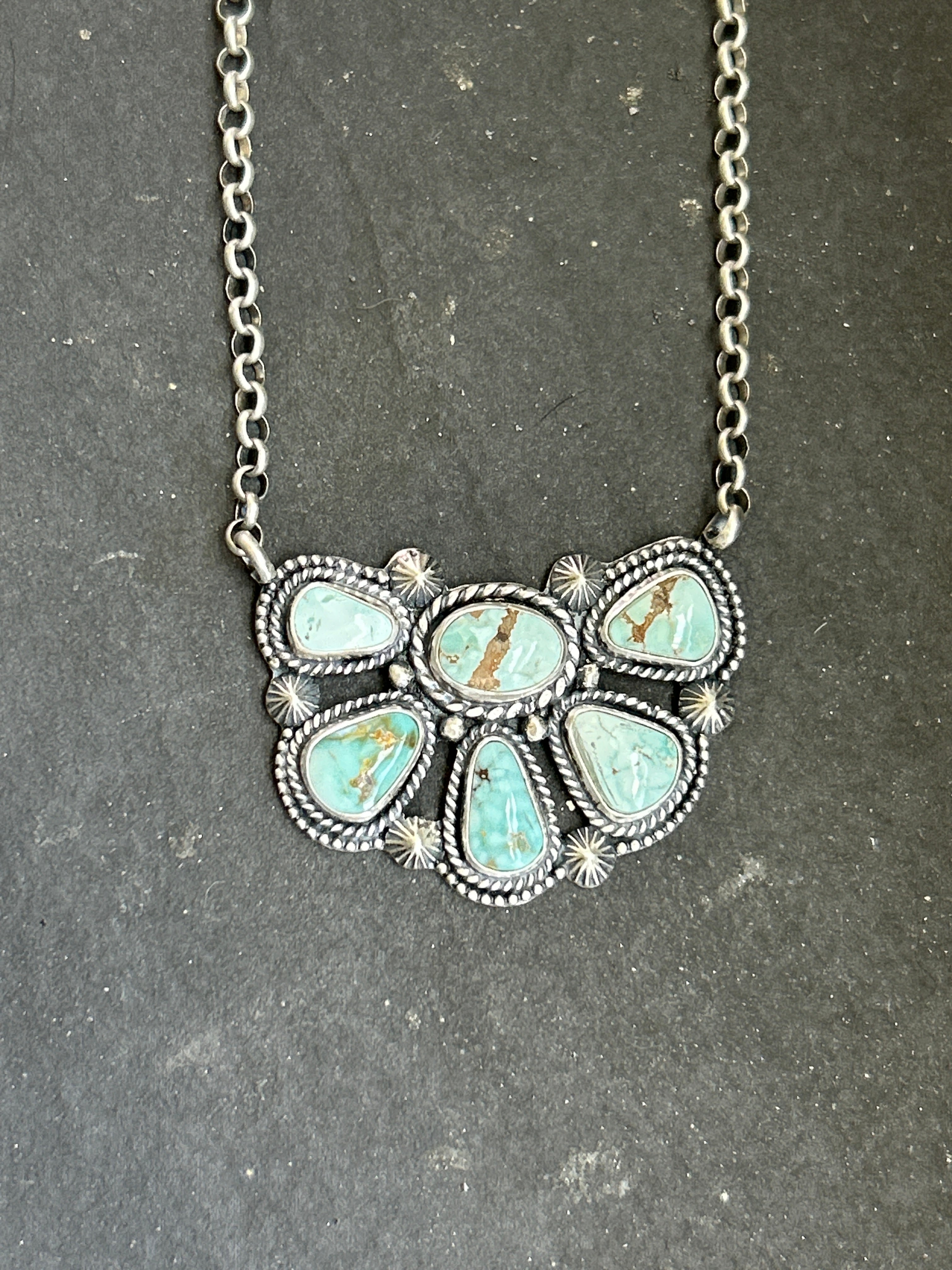 Dry Creek Turquoise Half Cluster Necklace