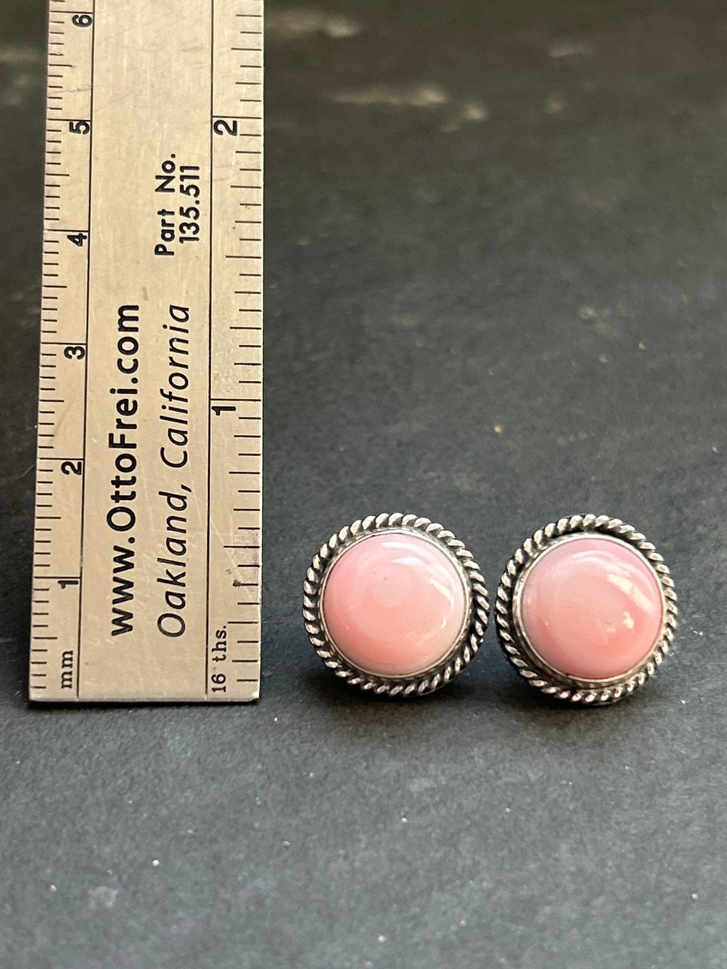 Pink Conch Stud Earrings Style #2