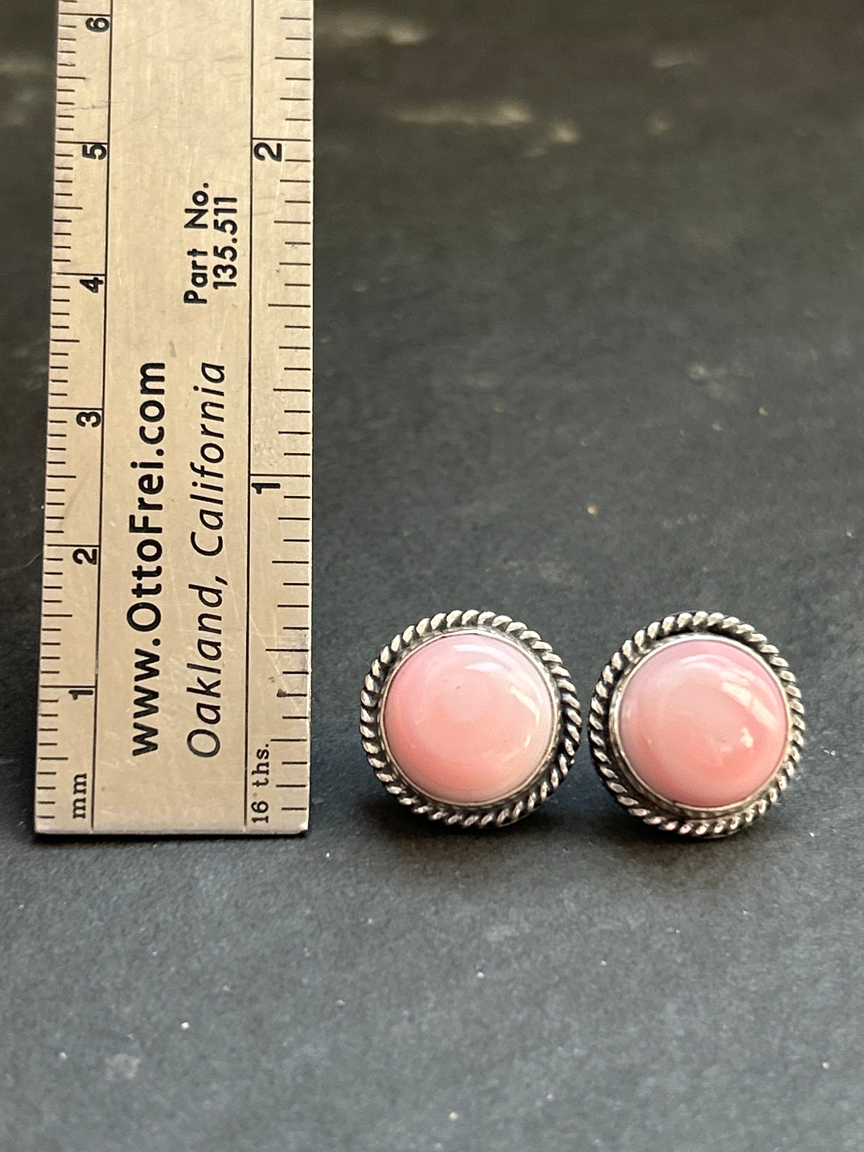 Pink Conch Stud Earrings Style #2