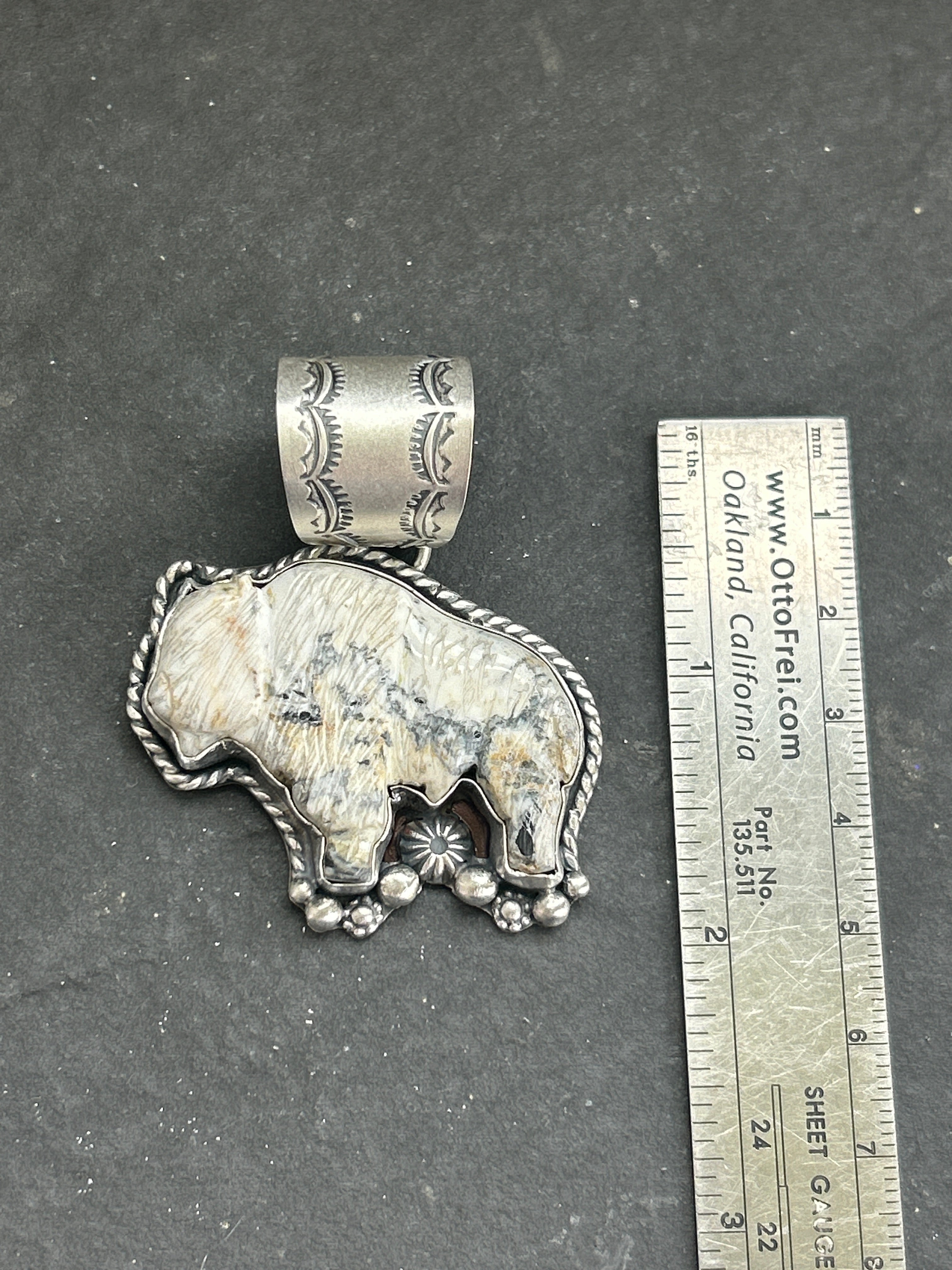 The Great White Buffalo Pendant Style #3