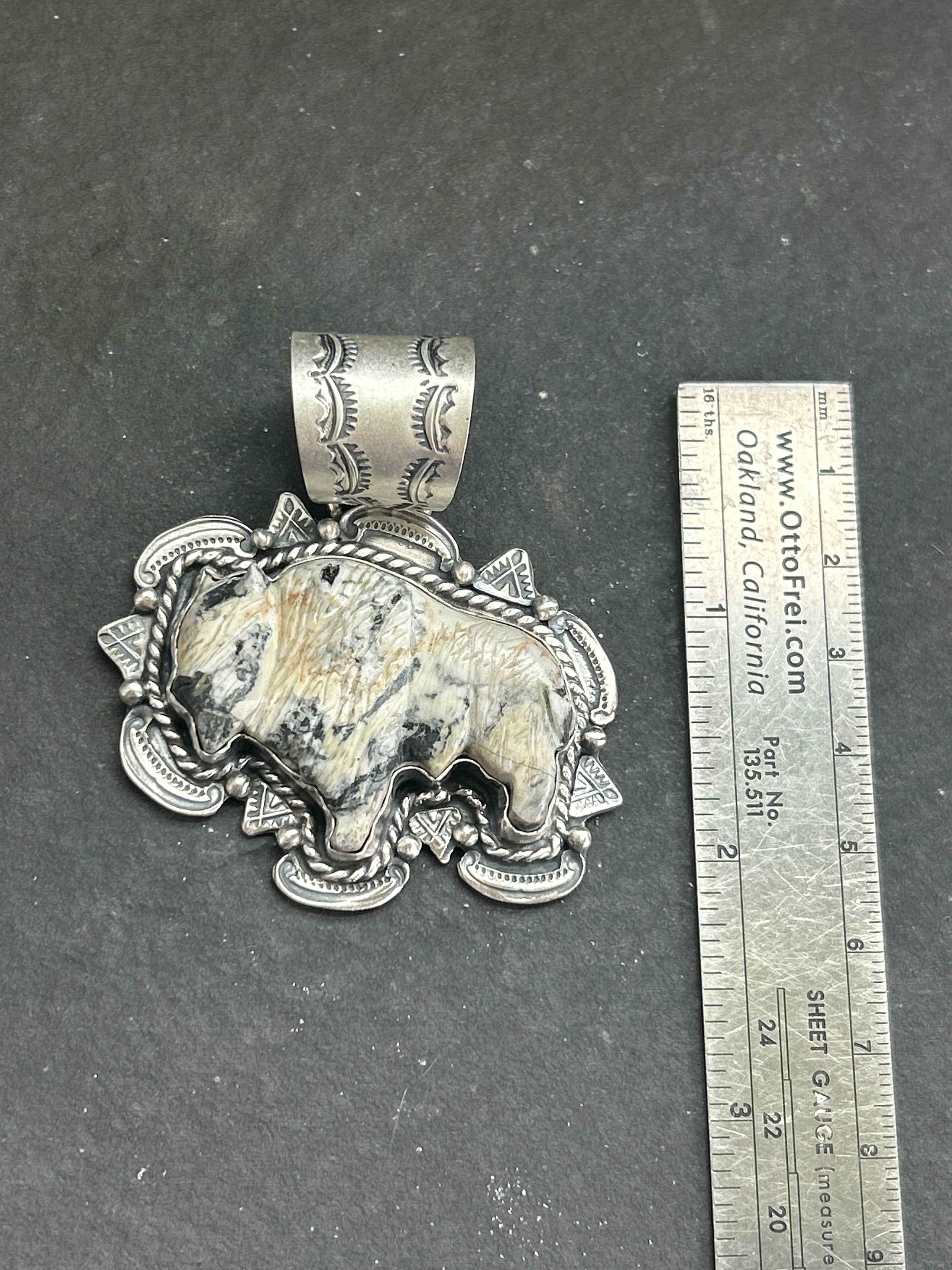 The Great White Buffalo Pendant Style #3