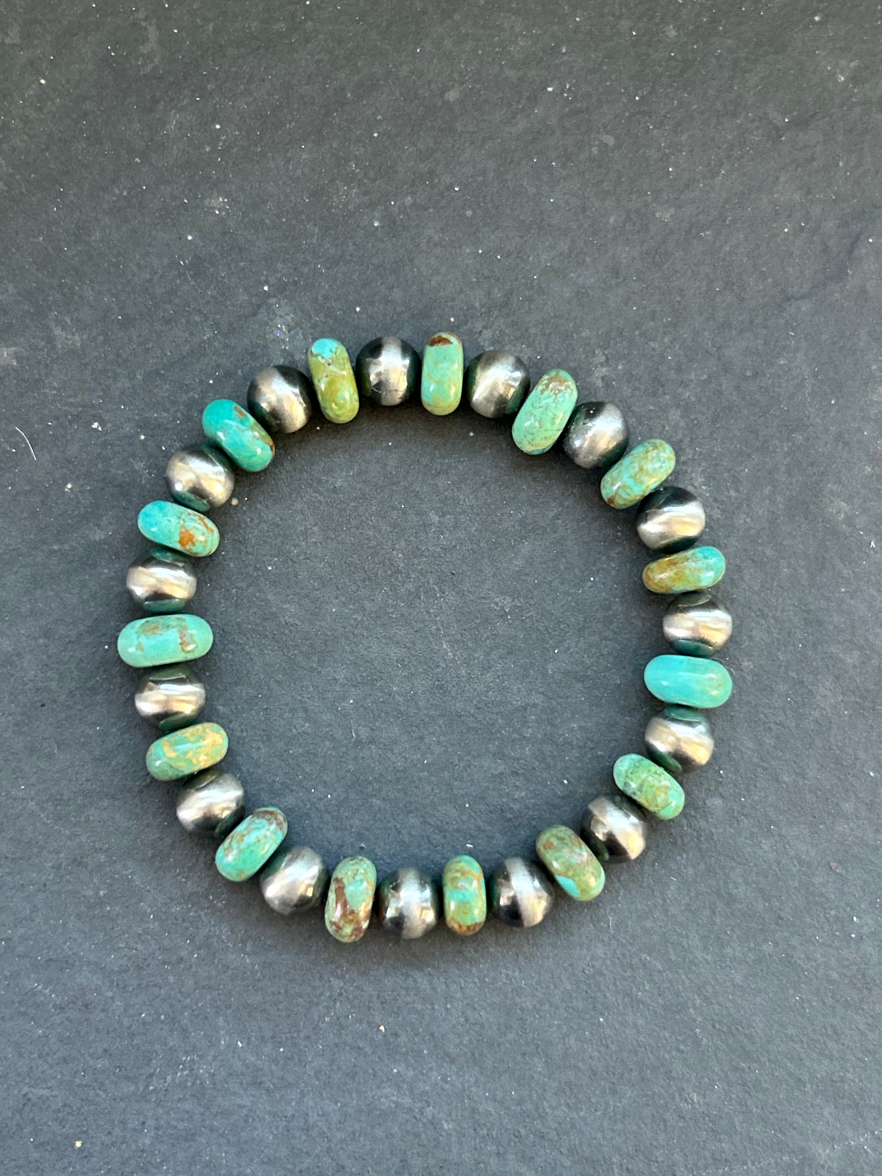 Green Kingman Stretchy Stacker Bracelet Style #2