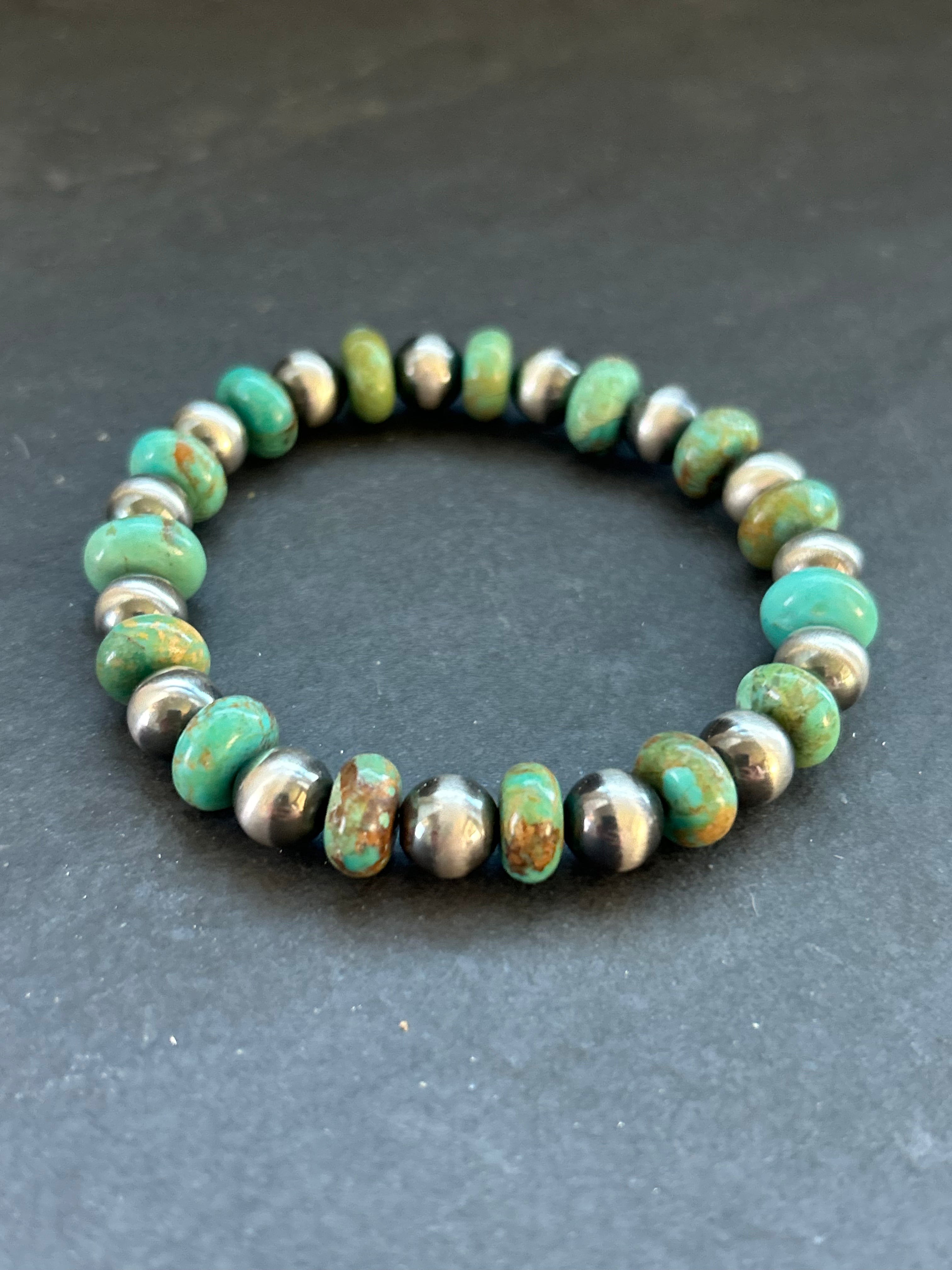 Green Kingman Stretchy Stacker Bracelet Style #2