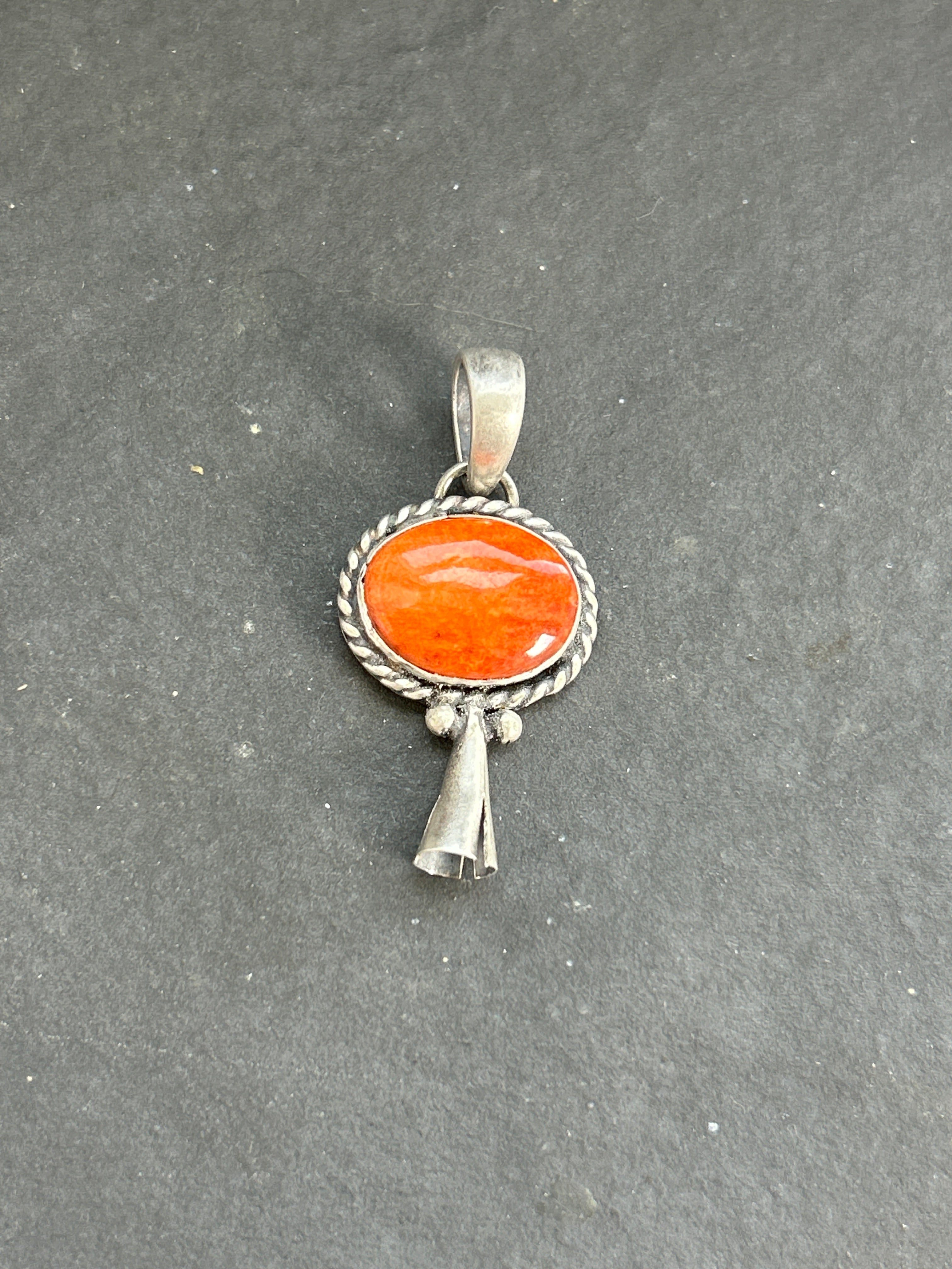 Orange Spiny Mini Blossom Pendant