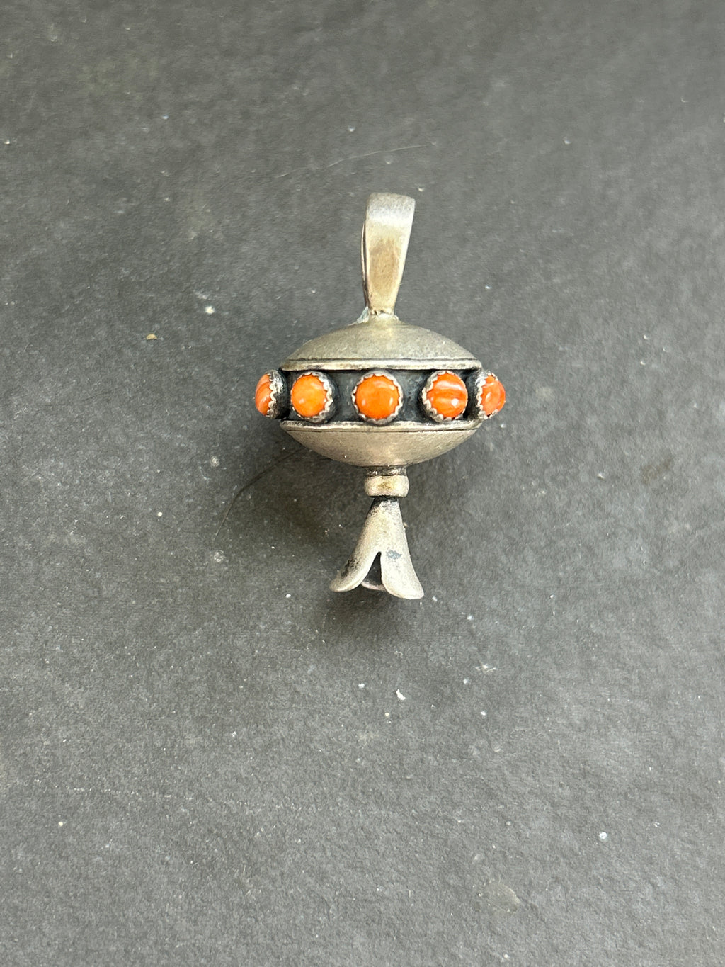 Orange Spiny Orbital Blossom Pendant