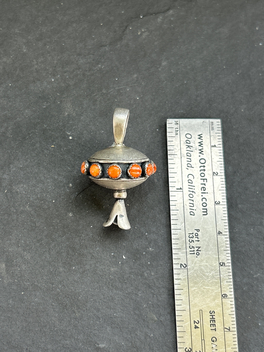Orange Spiny Orbital Blossom Pendant