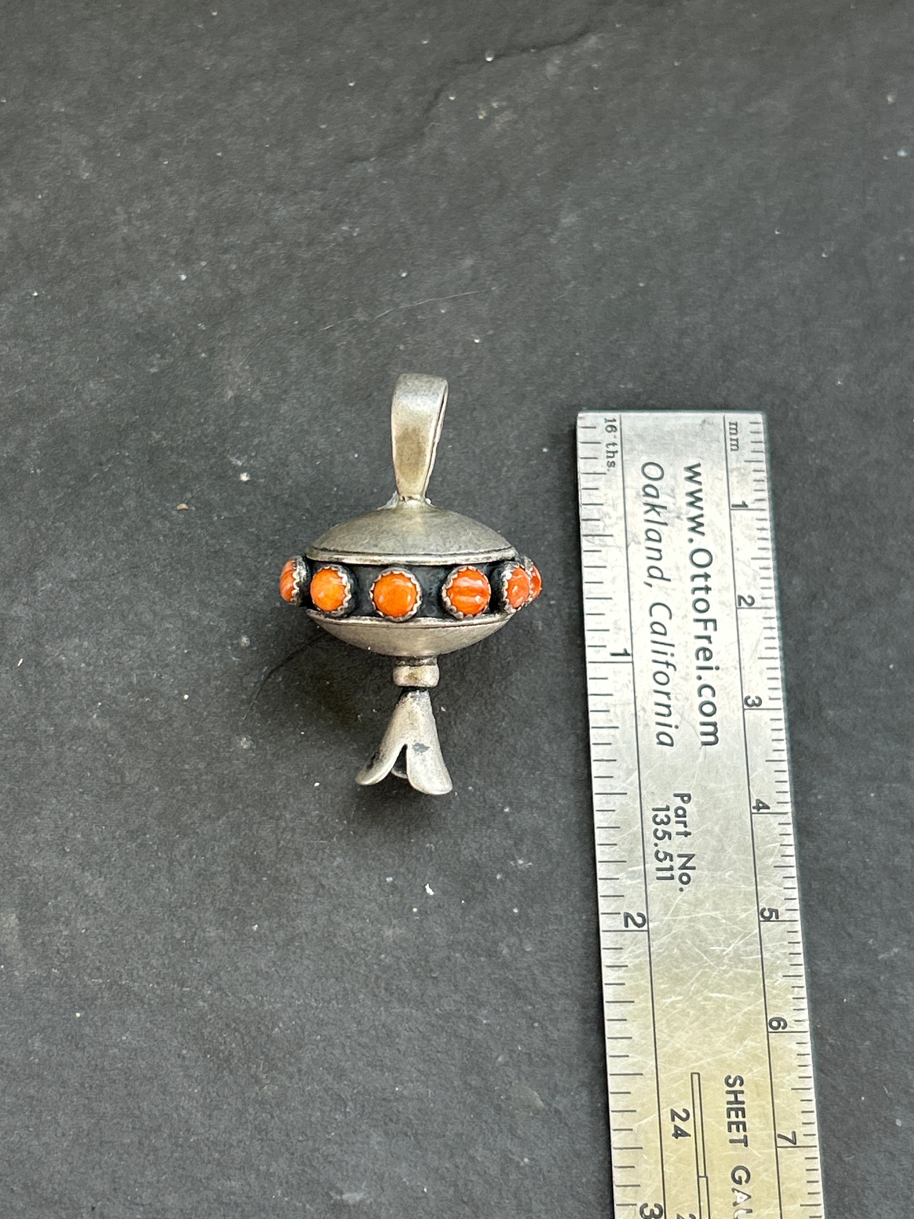 Orange Spiny Orbital Blossom Pendant