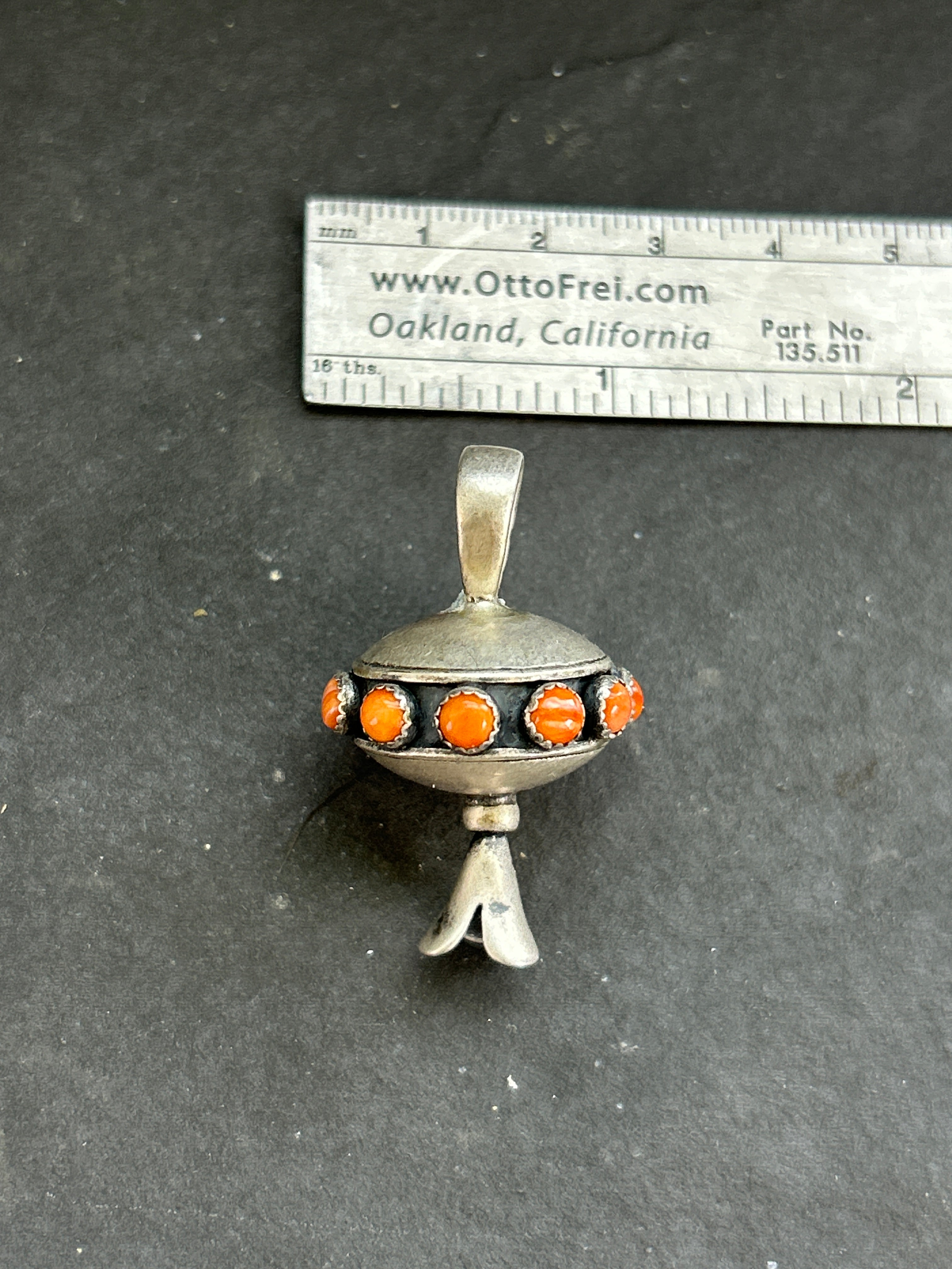 Orange Spiny Orbital Blossom Pendant